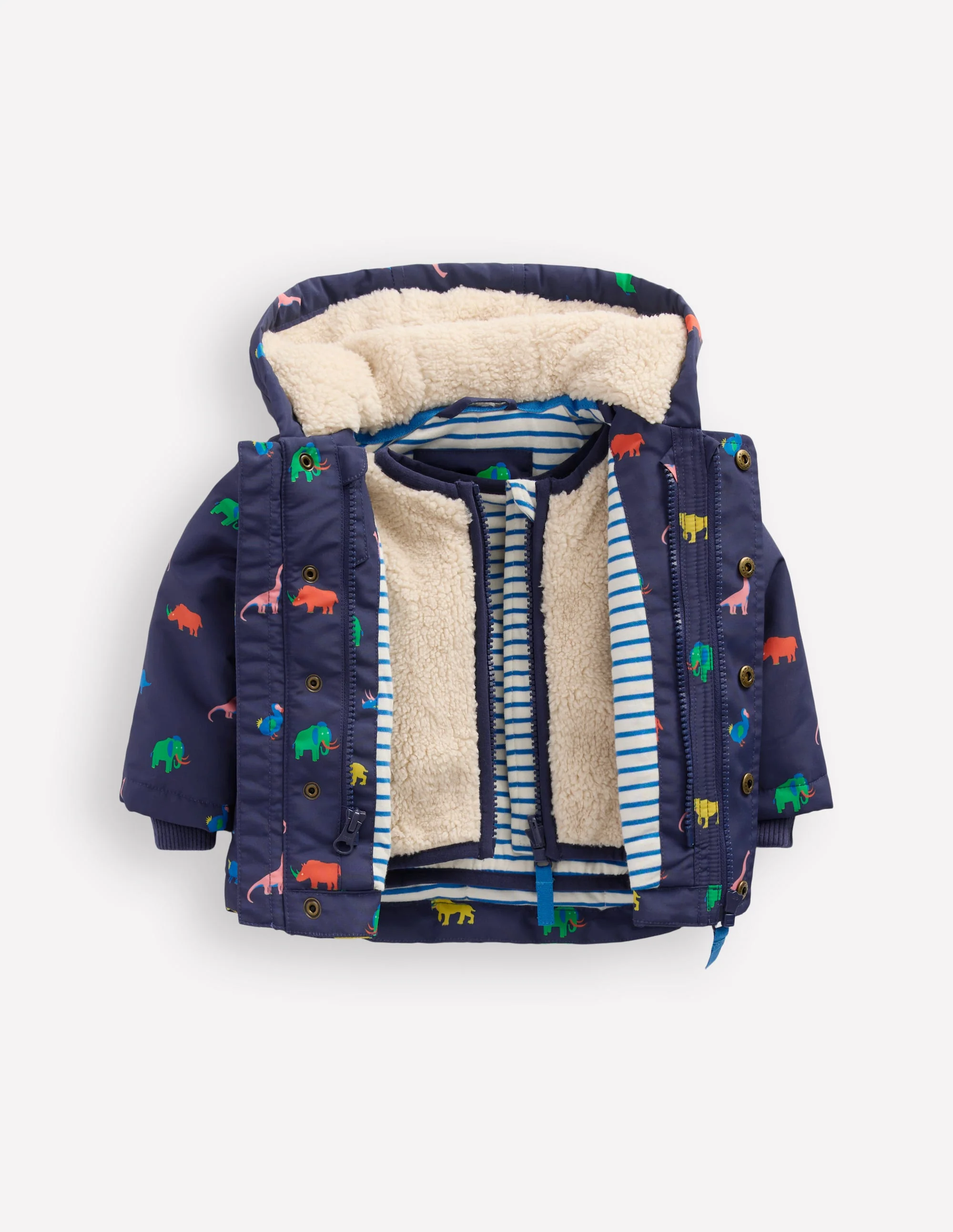 3-in-1 Showerproof Coat-Navy Prehistoric Print - Image 5