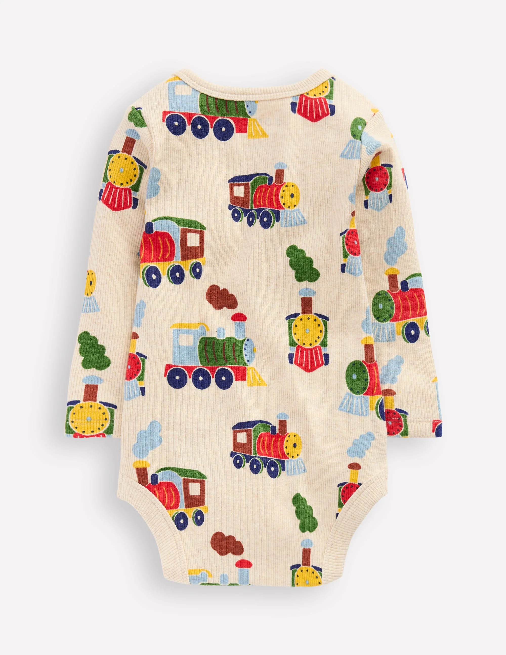 3-pack Ribbed Bodies-Oatmeal Marl Trains - Image 2