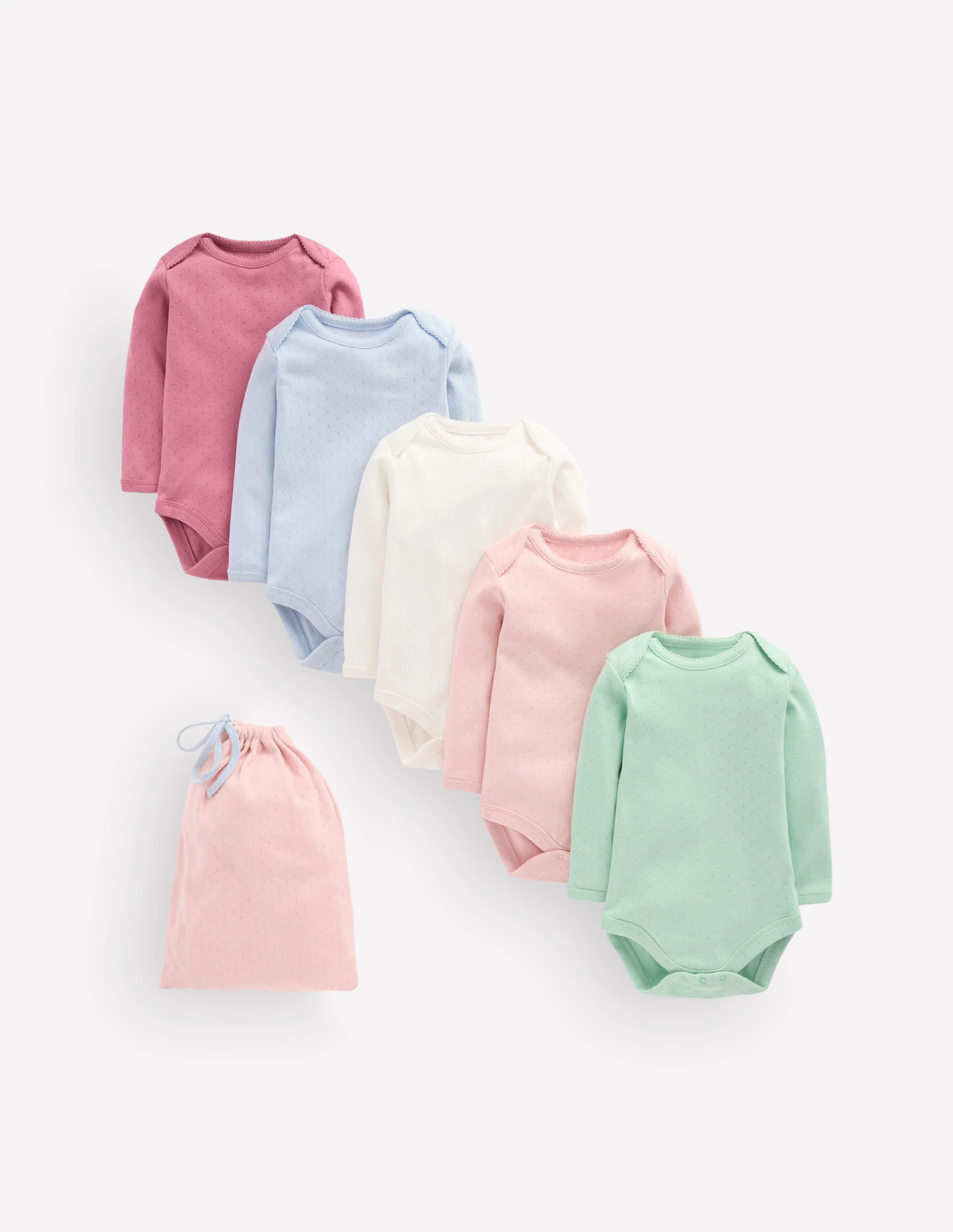 5 Pack Pointelle Bodies-Multi Rainbow