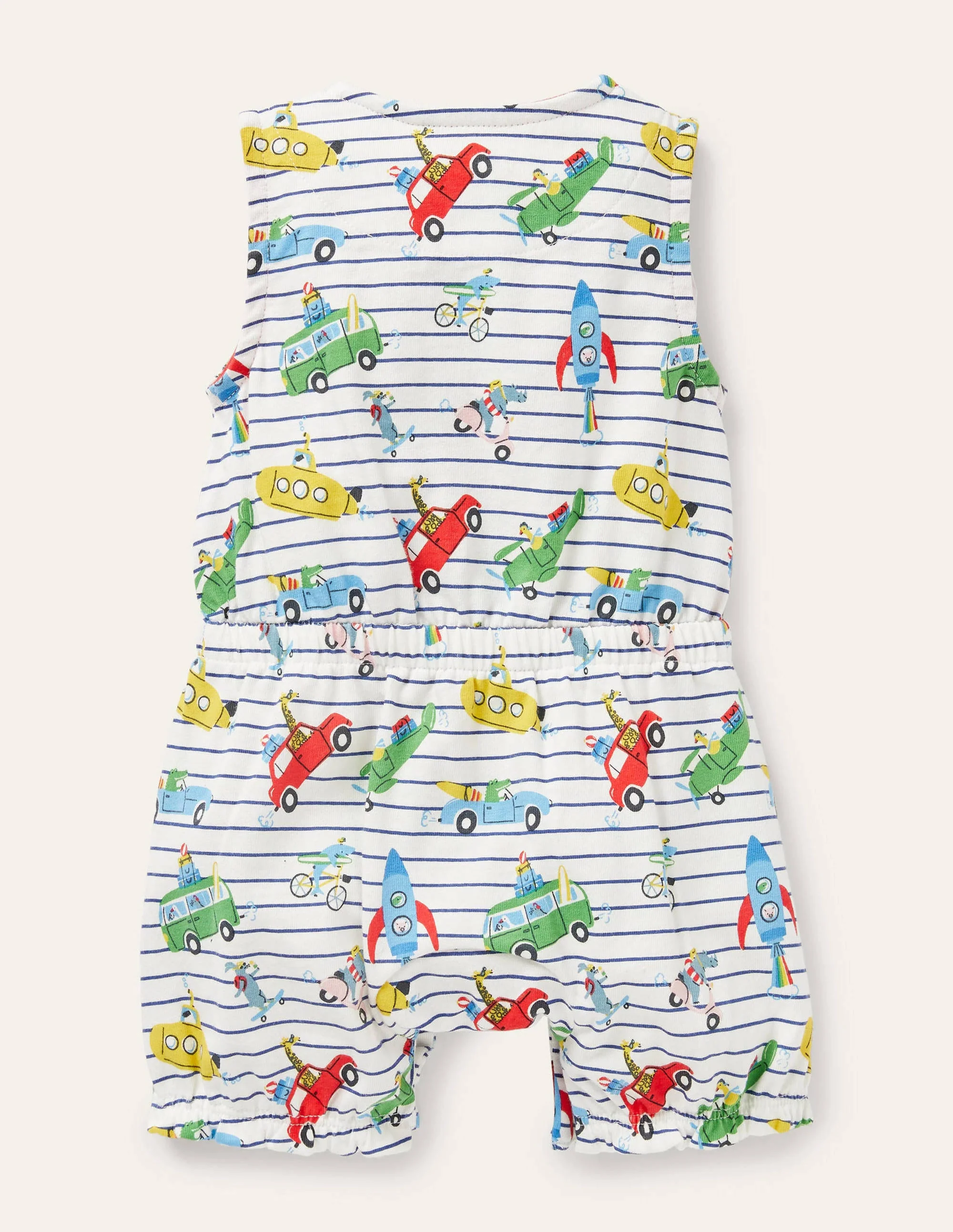 Animal Adventures Romper-Ivory/Blue Animal Adventures - Image 2