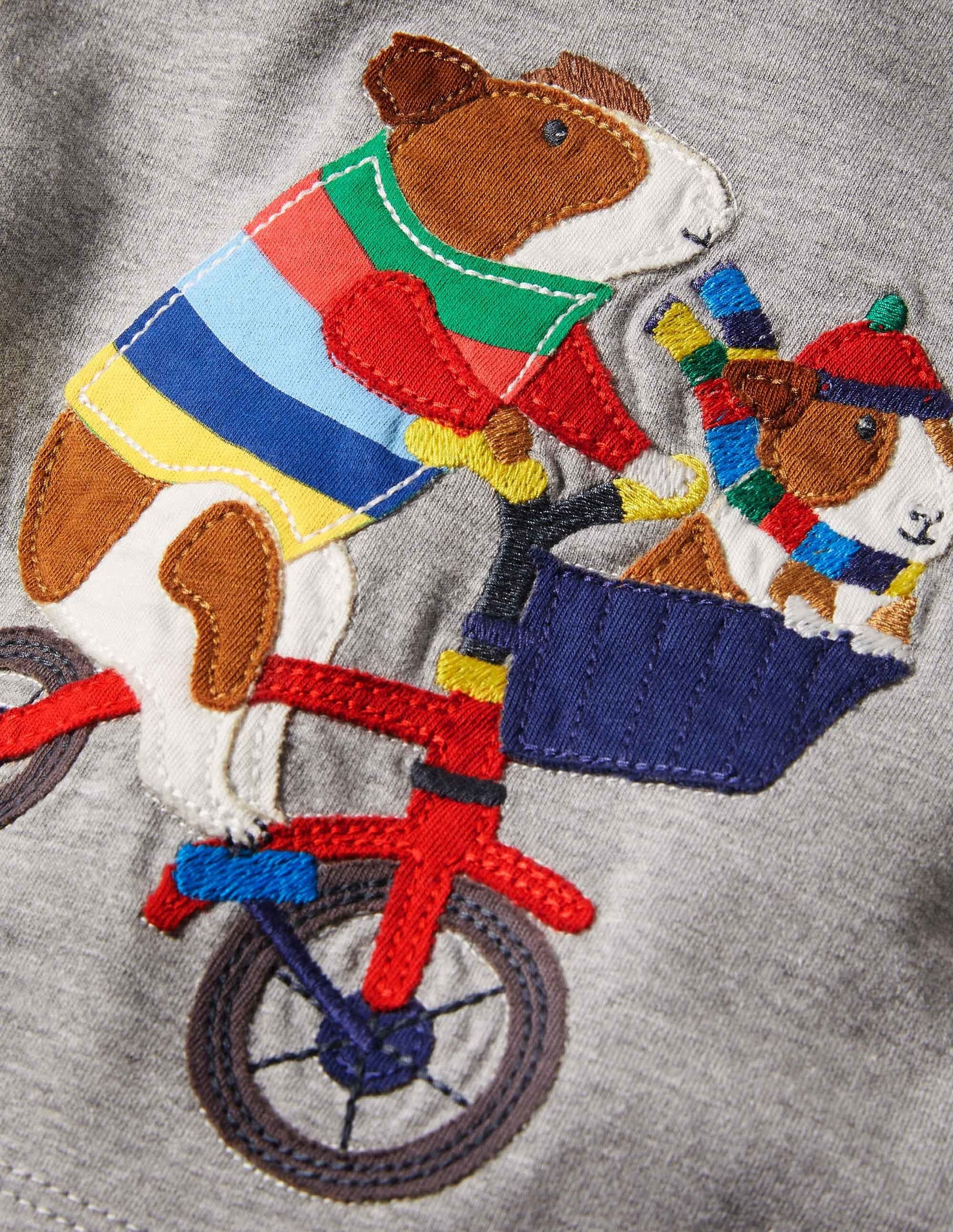 Appliqué T-shirt-Grey Marl Guinea Pigs - Image 3