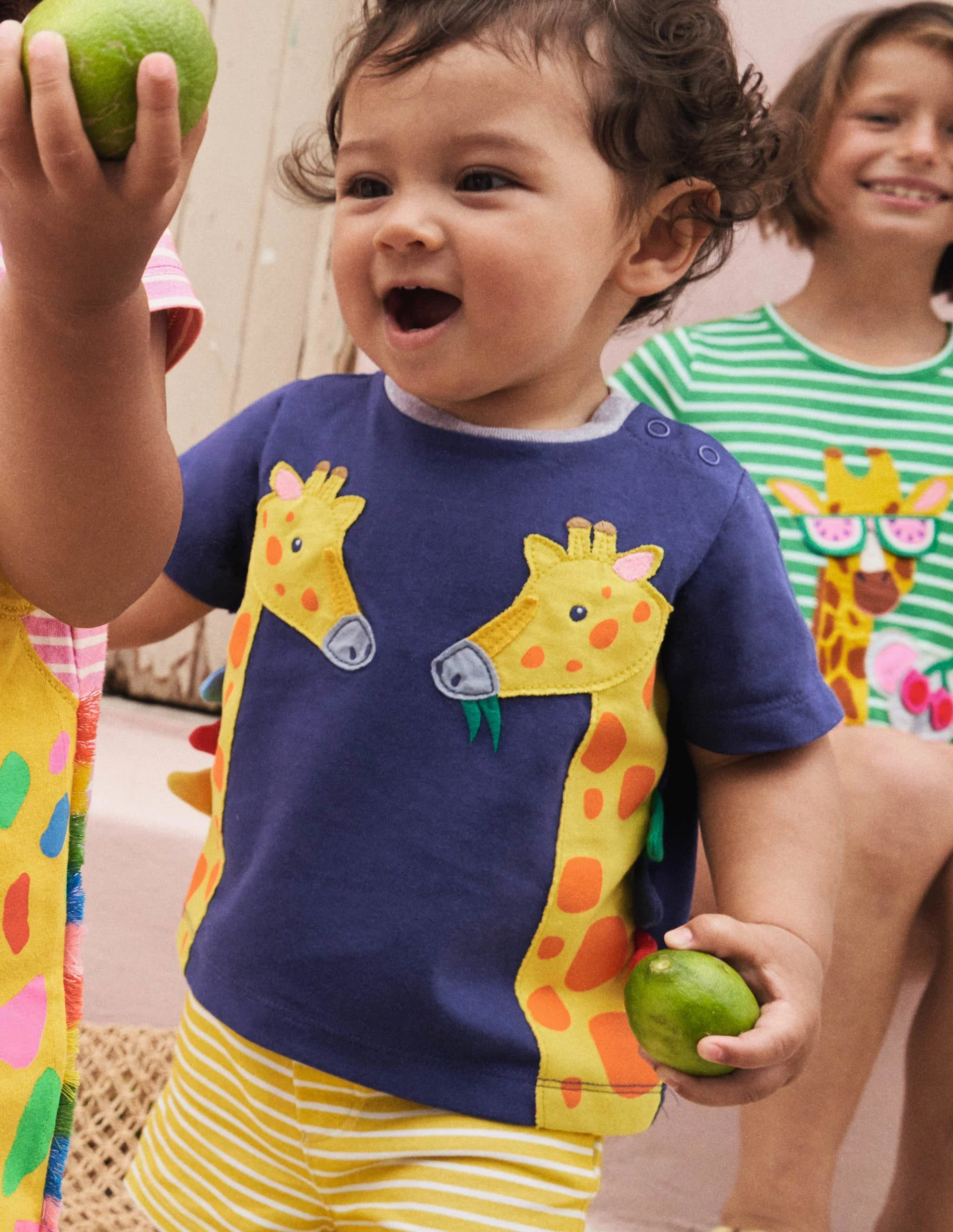 Appliqué T-shirt & Shorts Set-Starboard/Ivory Giraffe - Image 5