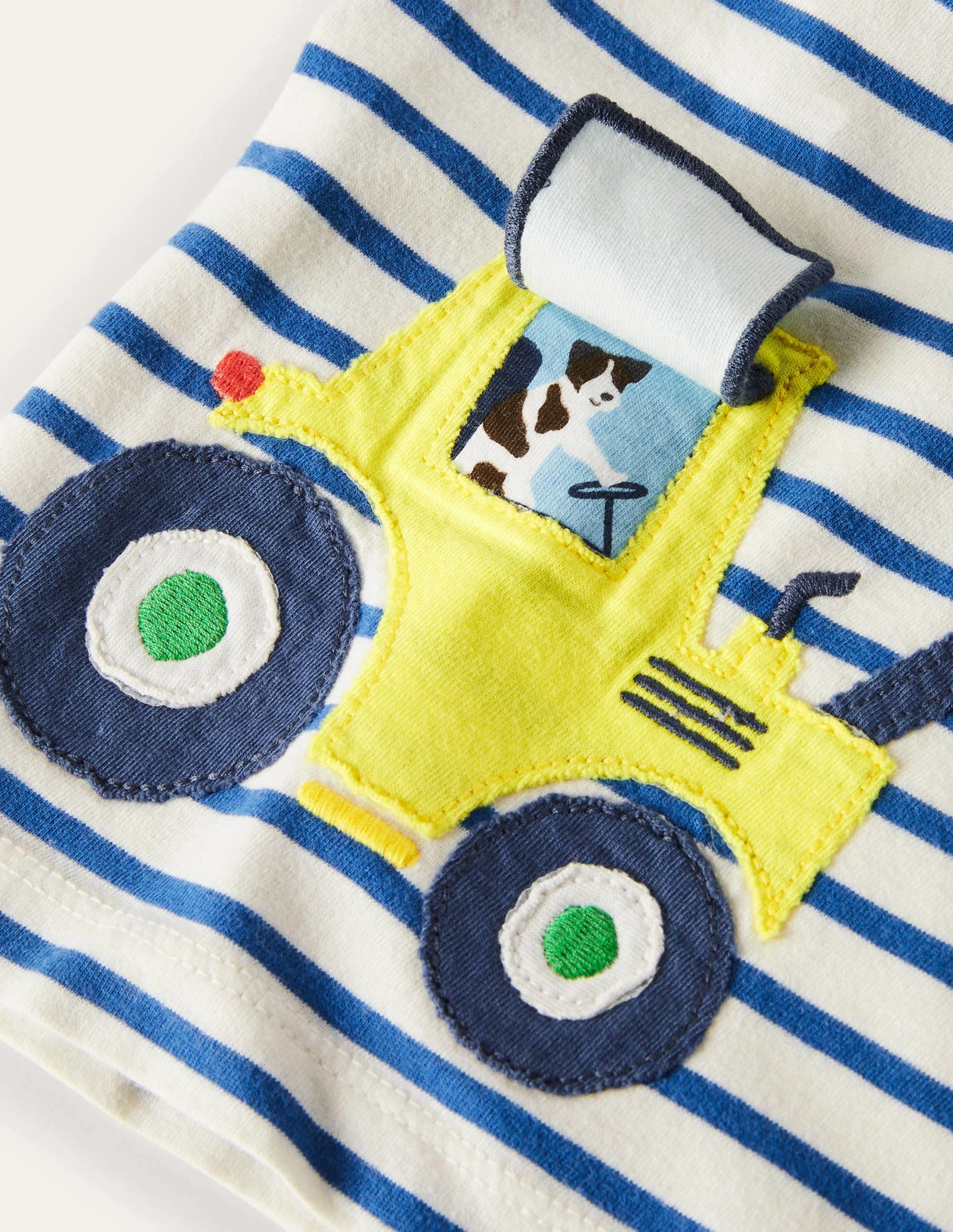 Big Appliqué T-shirt-White/Duke Blue Digger - Image 3