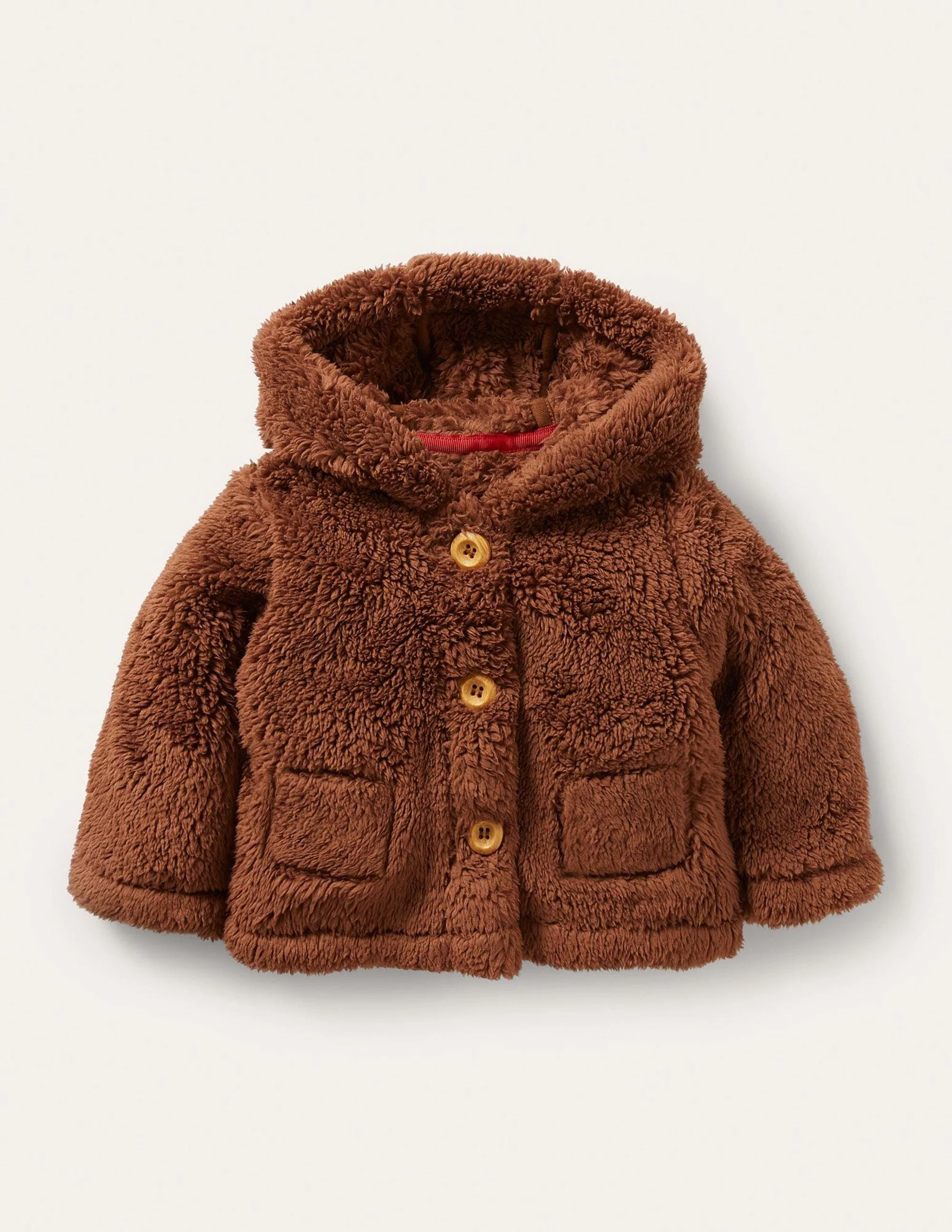 Borg Button-Up Jacket-Terrier Brown Bears