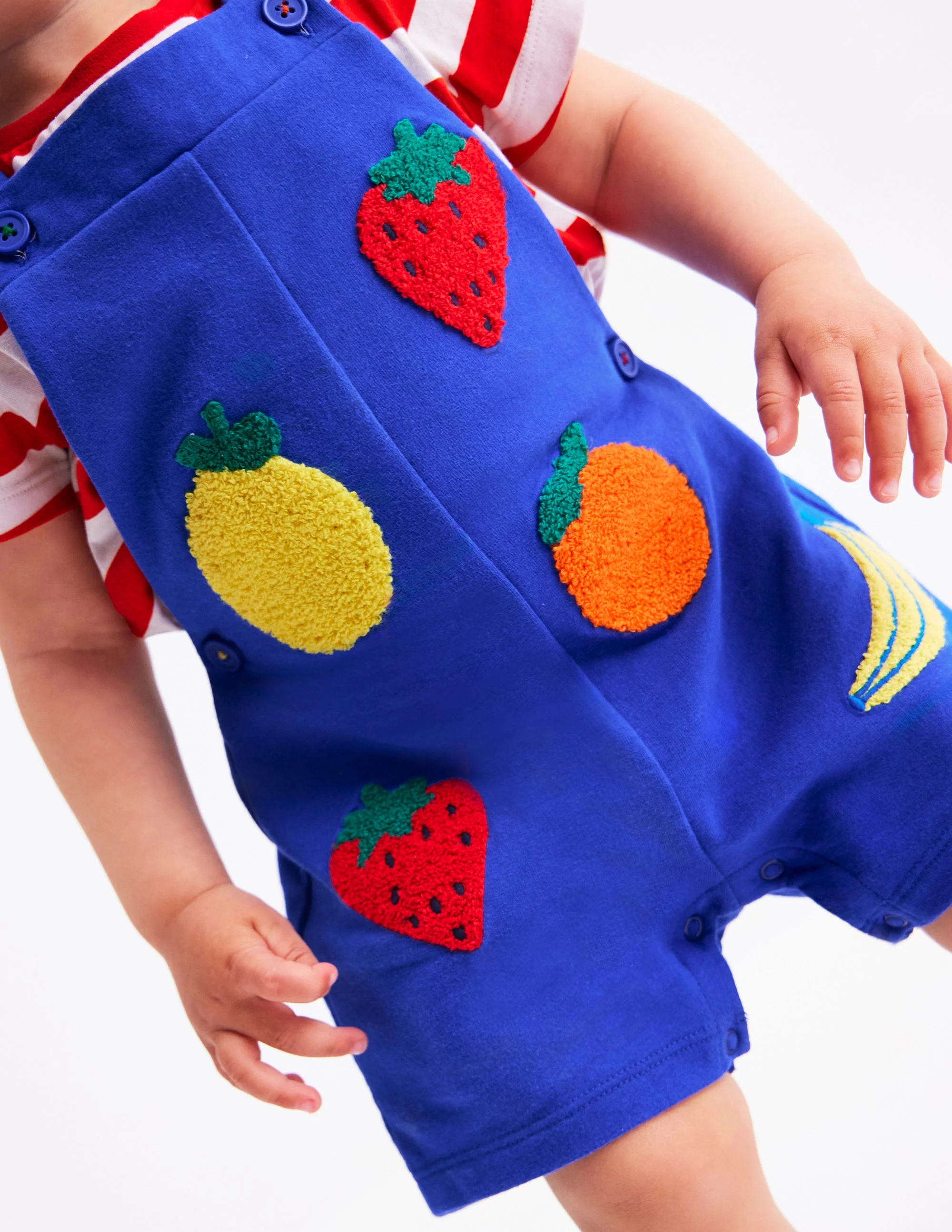 Boucle Jersey Overalls Set-Navy Fruit - Image 3