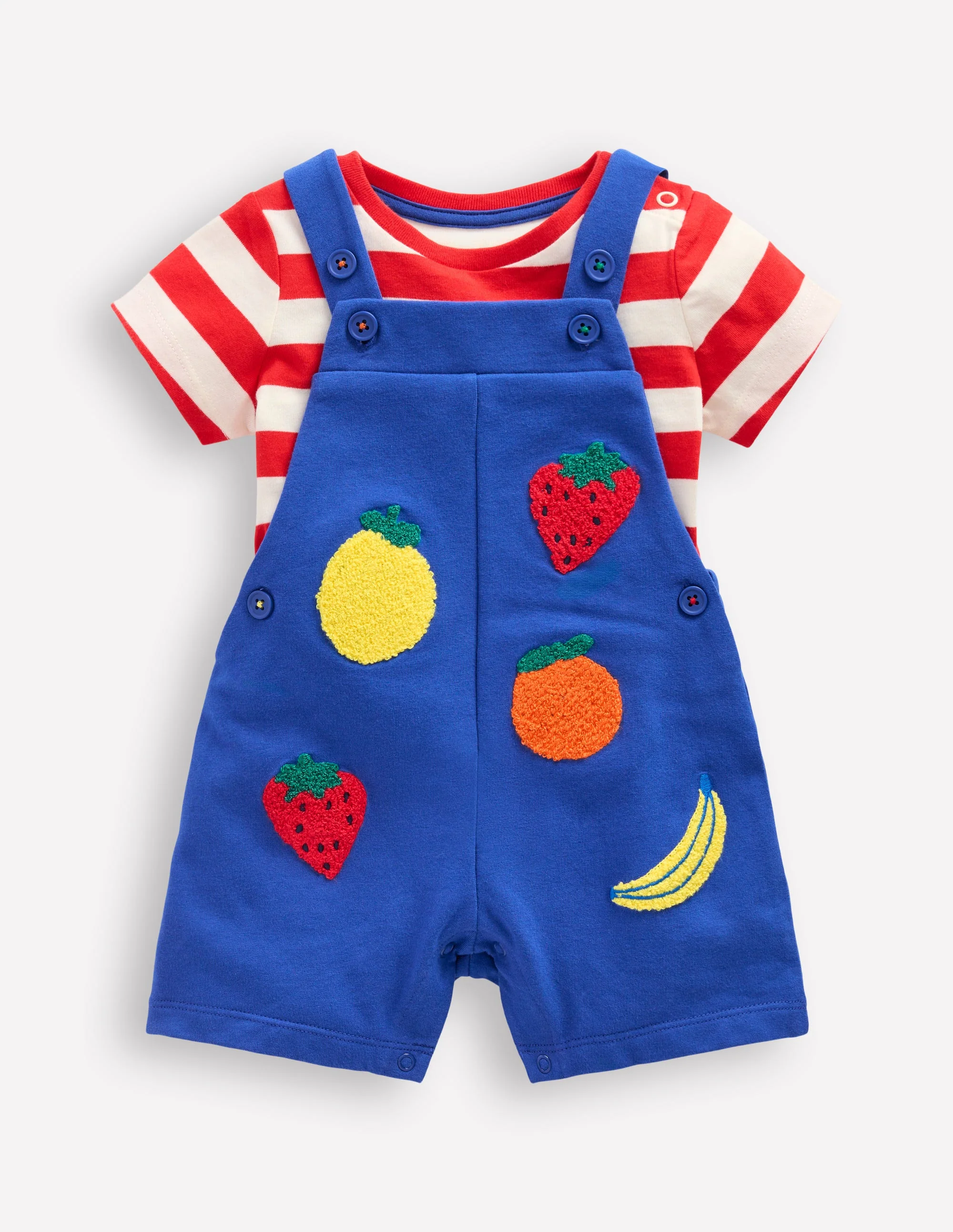 Boucle Jersey Overalls Set-Navy Fruit - Image 4
