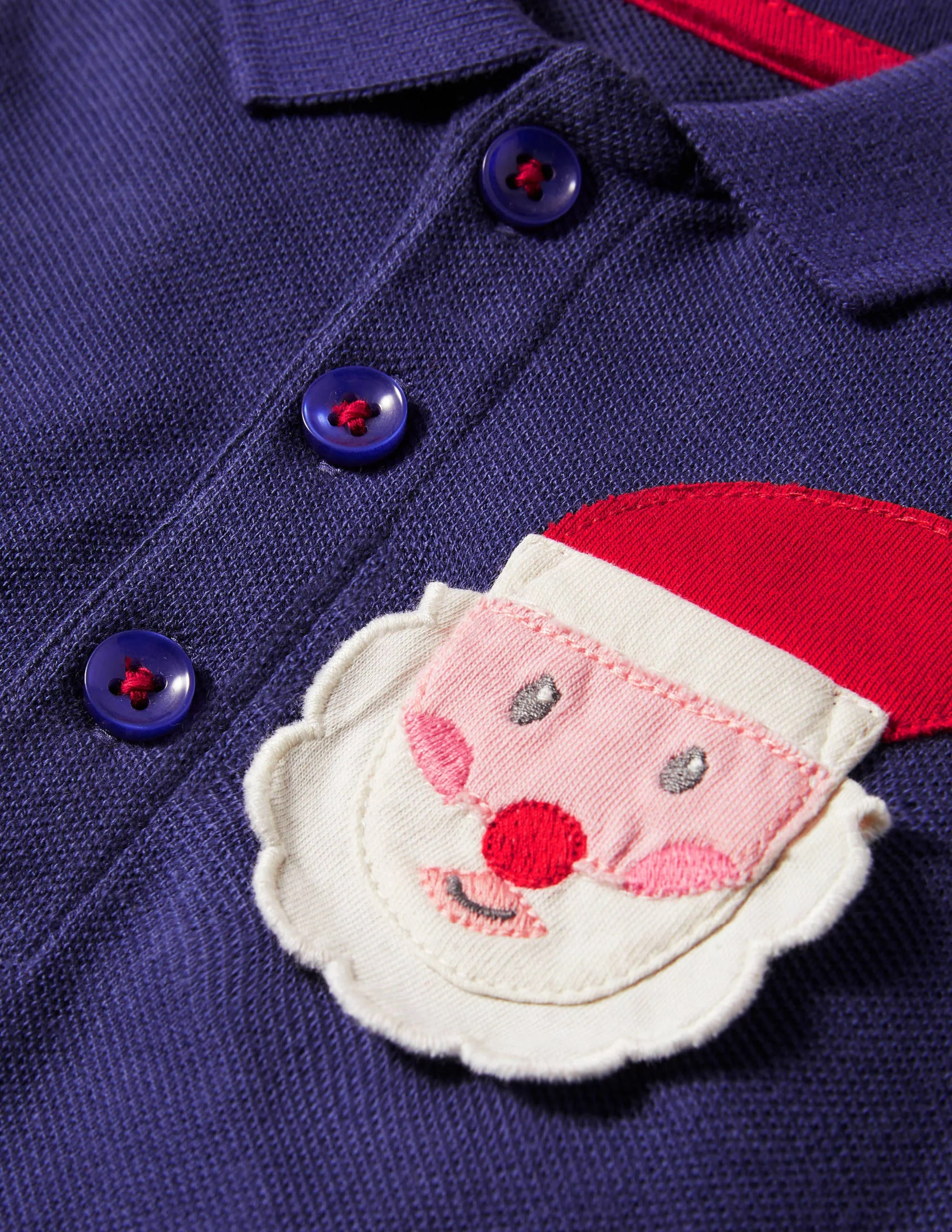 Christmas Polo Shirt Set-College Navy Santa - Image 3
