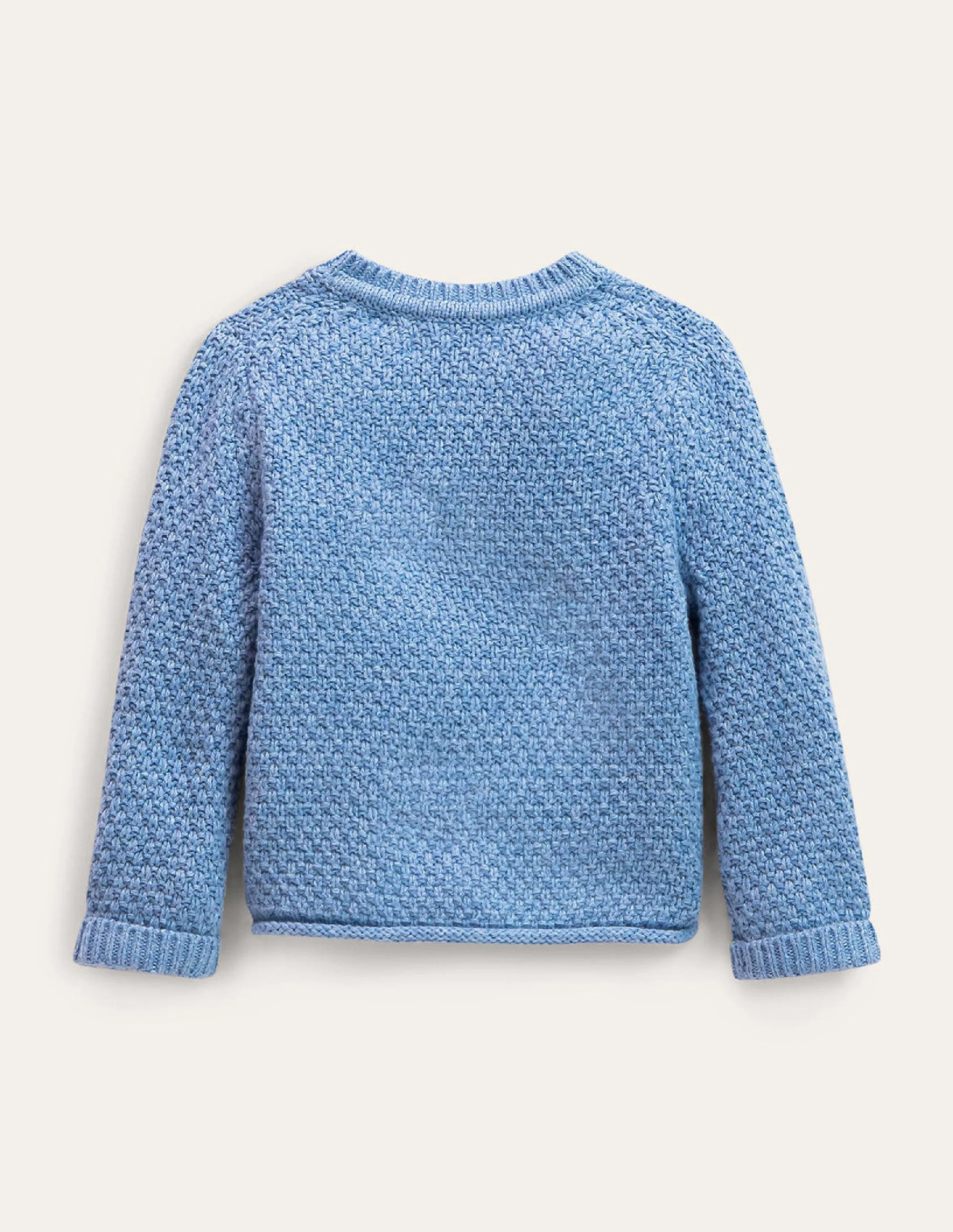 Chunky Textured Cardigan-Dusty Blue Marl - Image 2