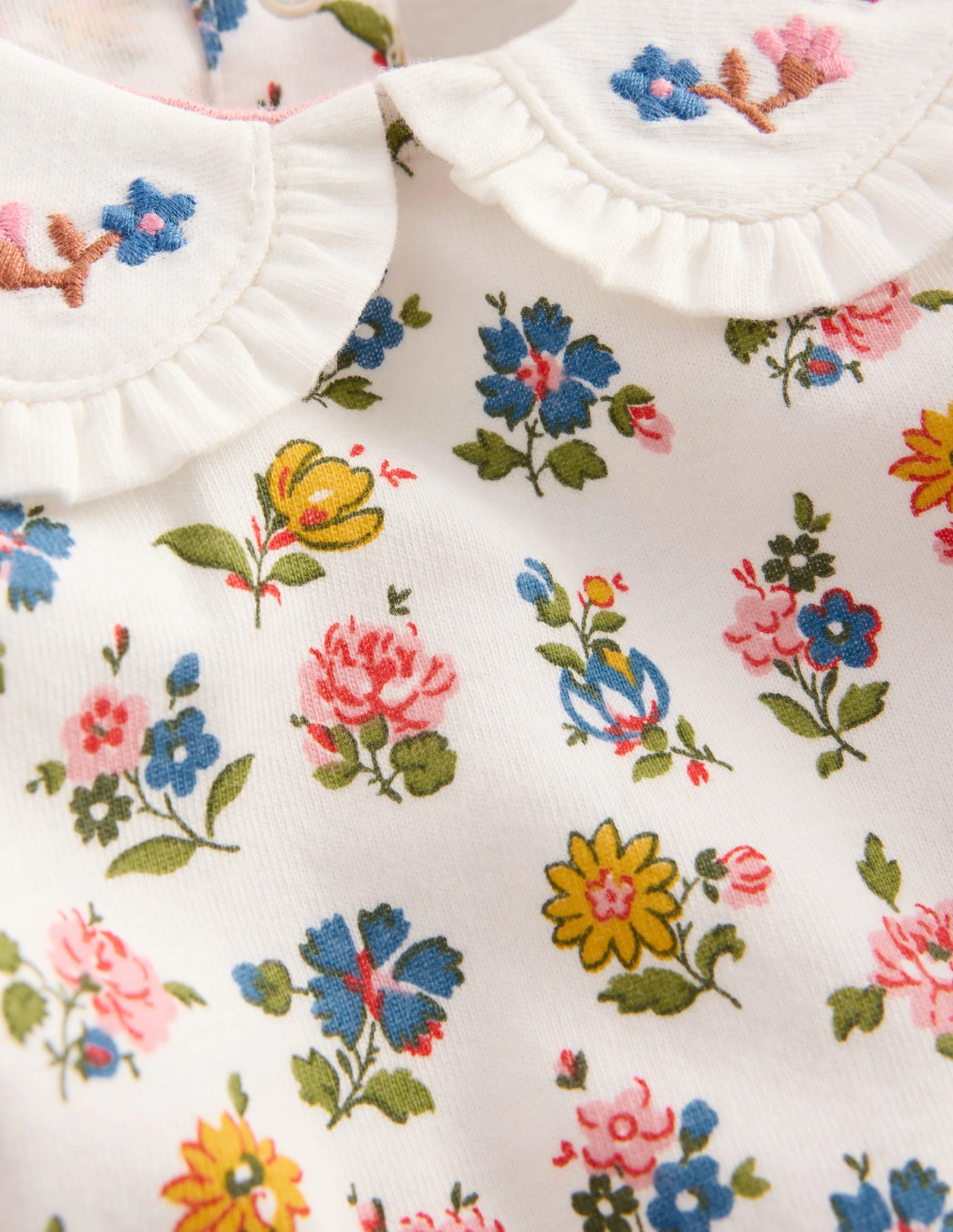 Collared Jersey Set-Blue Ditsy Floral - Image 3