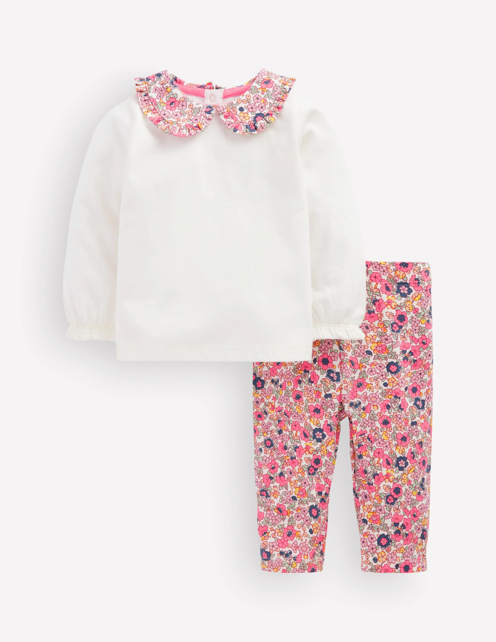 Collared Jersey Set-Multi Ditsy Floral