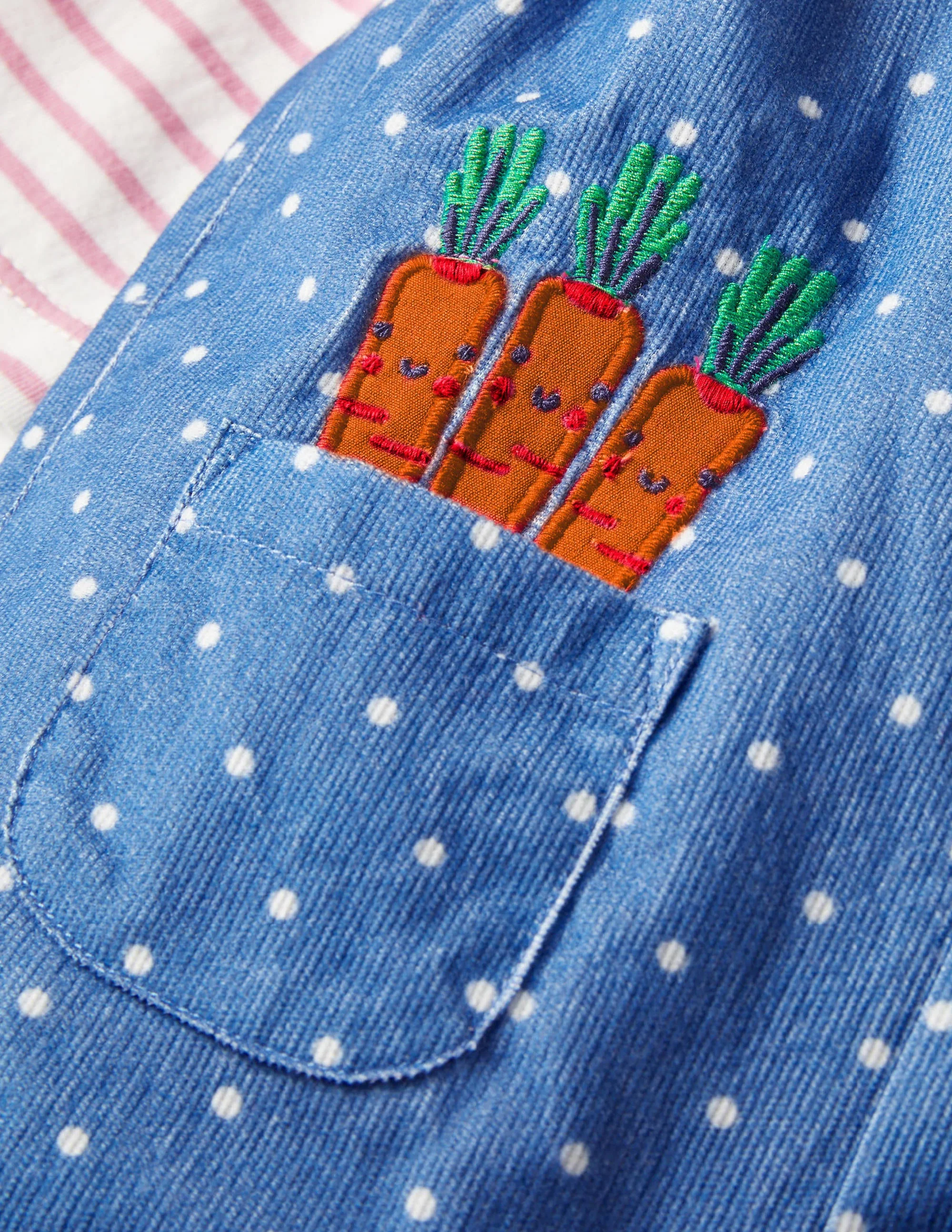 Cord Overalls Set-Elizabethan Blue Bunnies - Image 3