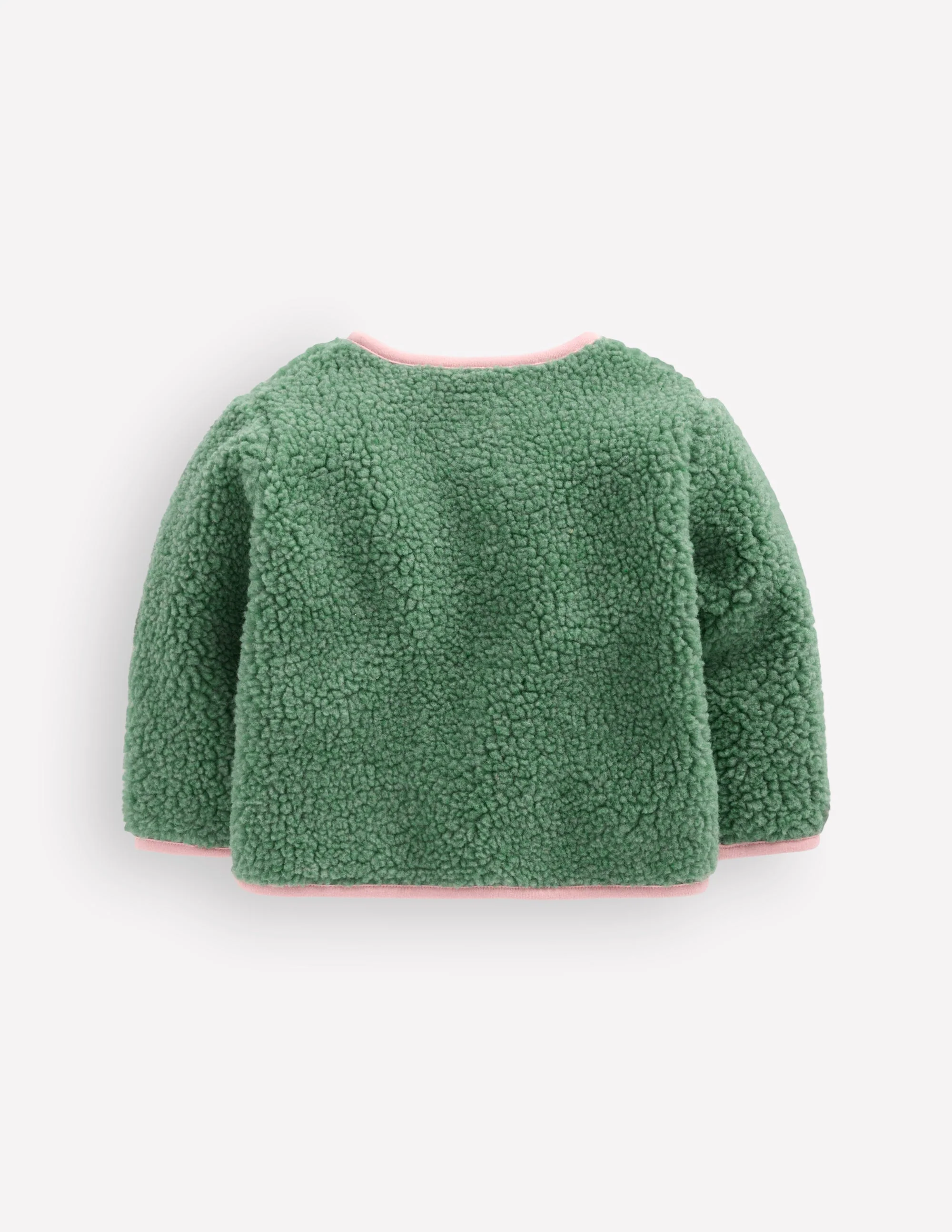 Cosy Borg Button-Down Jacket-Larch Green Floral - Image 3
