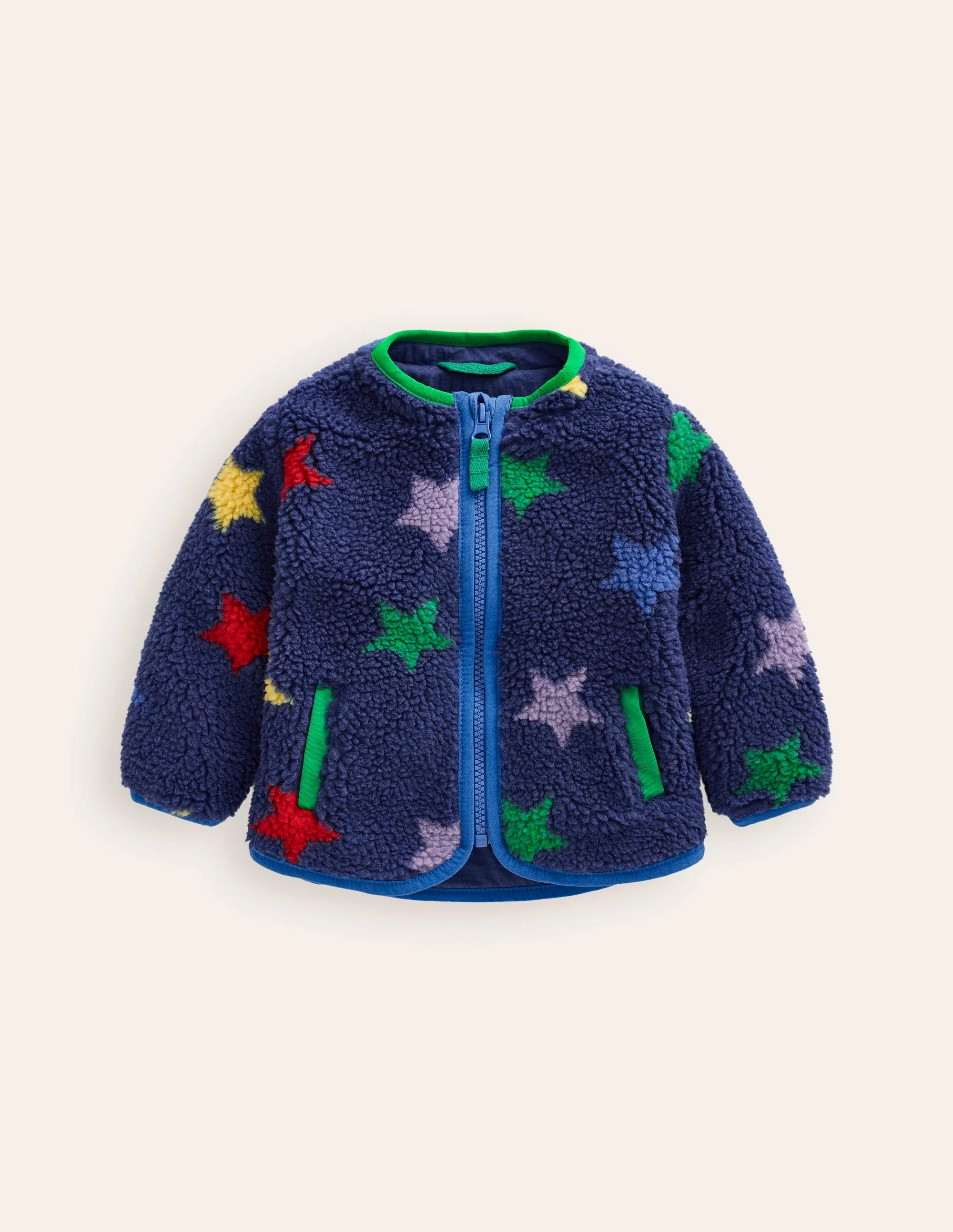 Cosy Borg Jacket-Multi Star