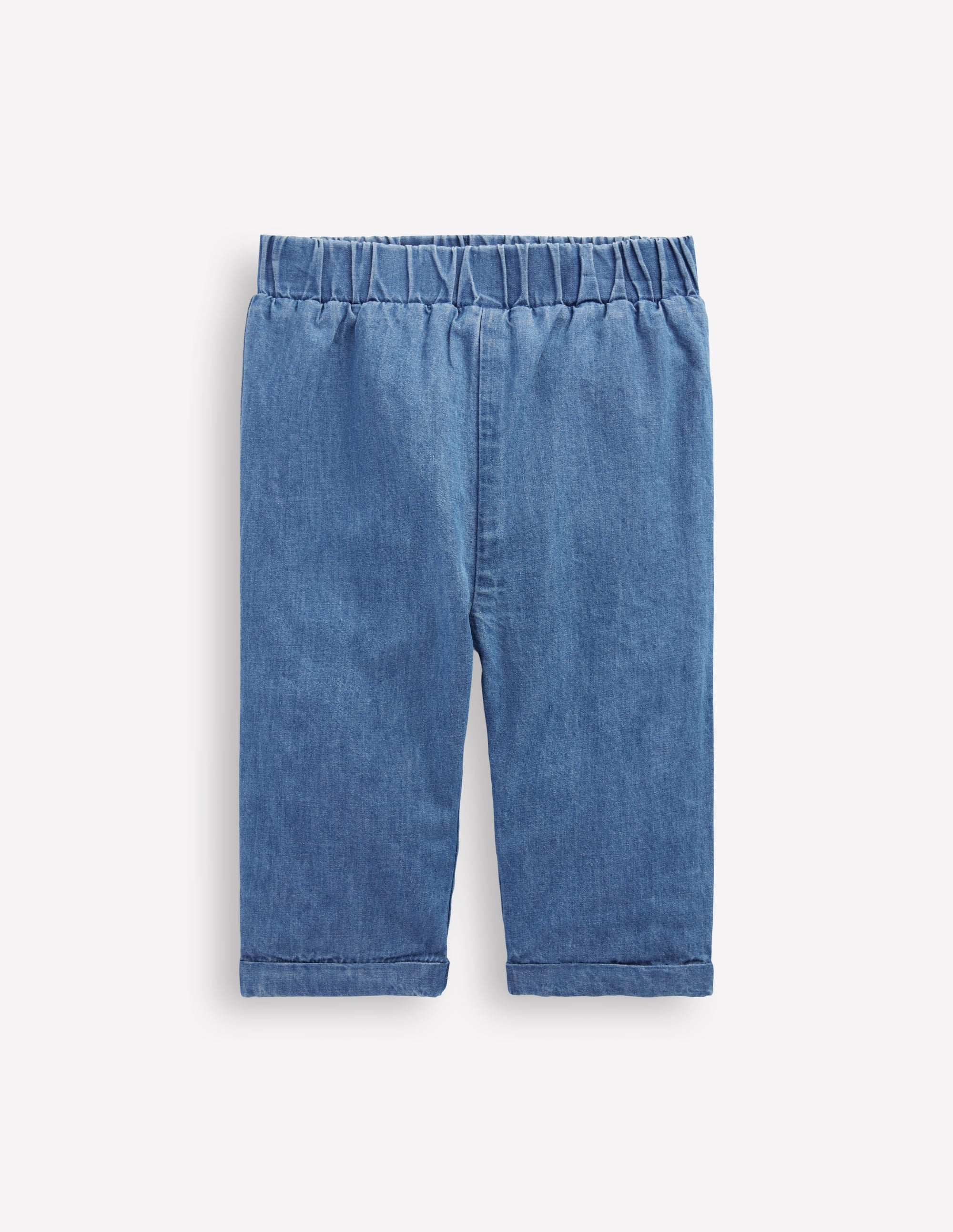 Cosy Lined Pants-Blue Chambray