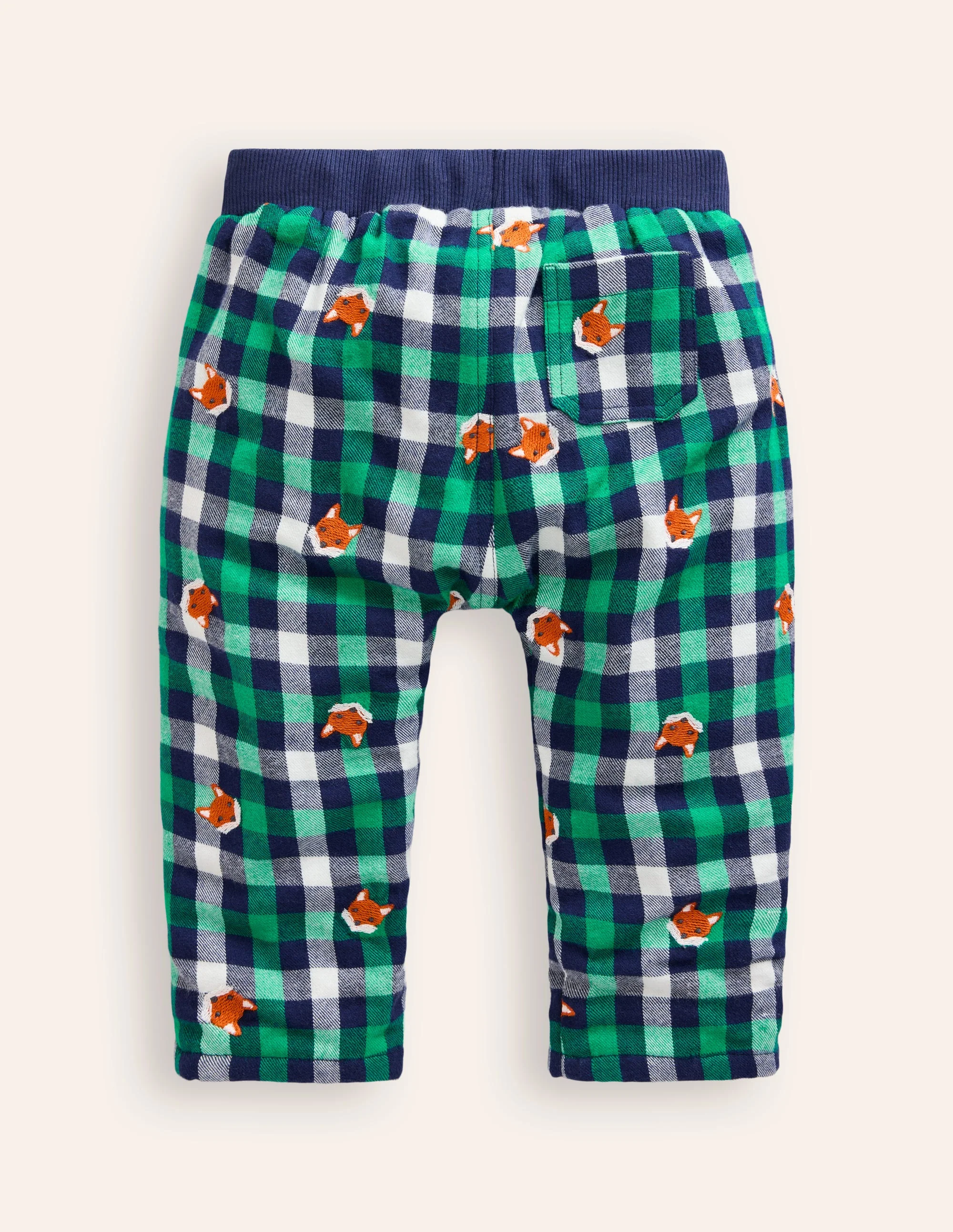 Cosy Lined Pants-Gingham Foxes - Image 2