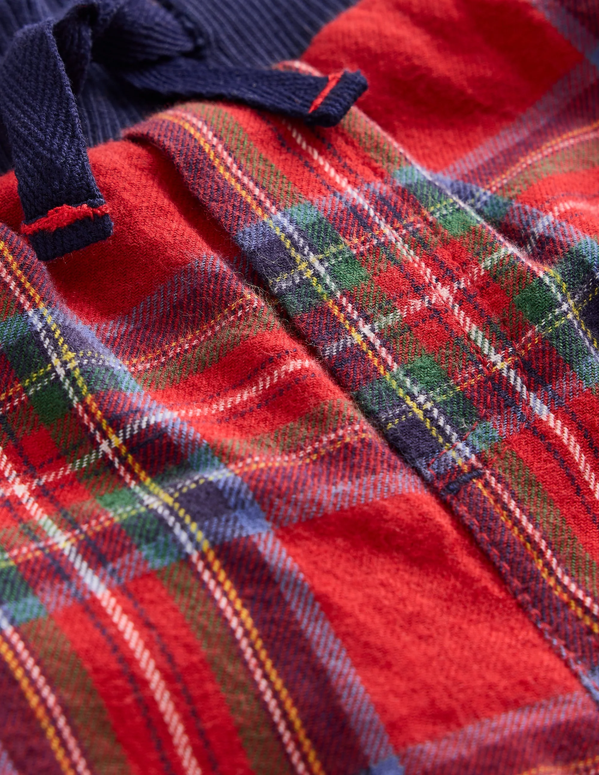 Cosy Lined Pants-Red and Blue Check - Image 3