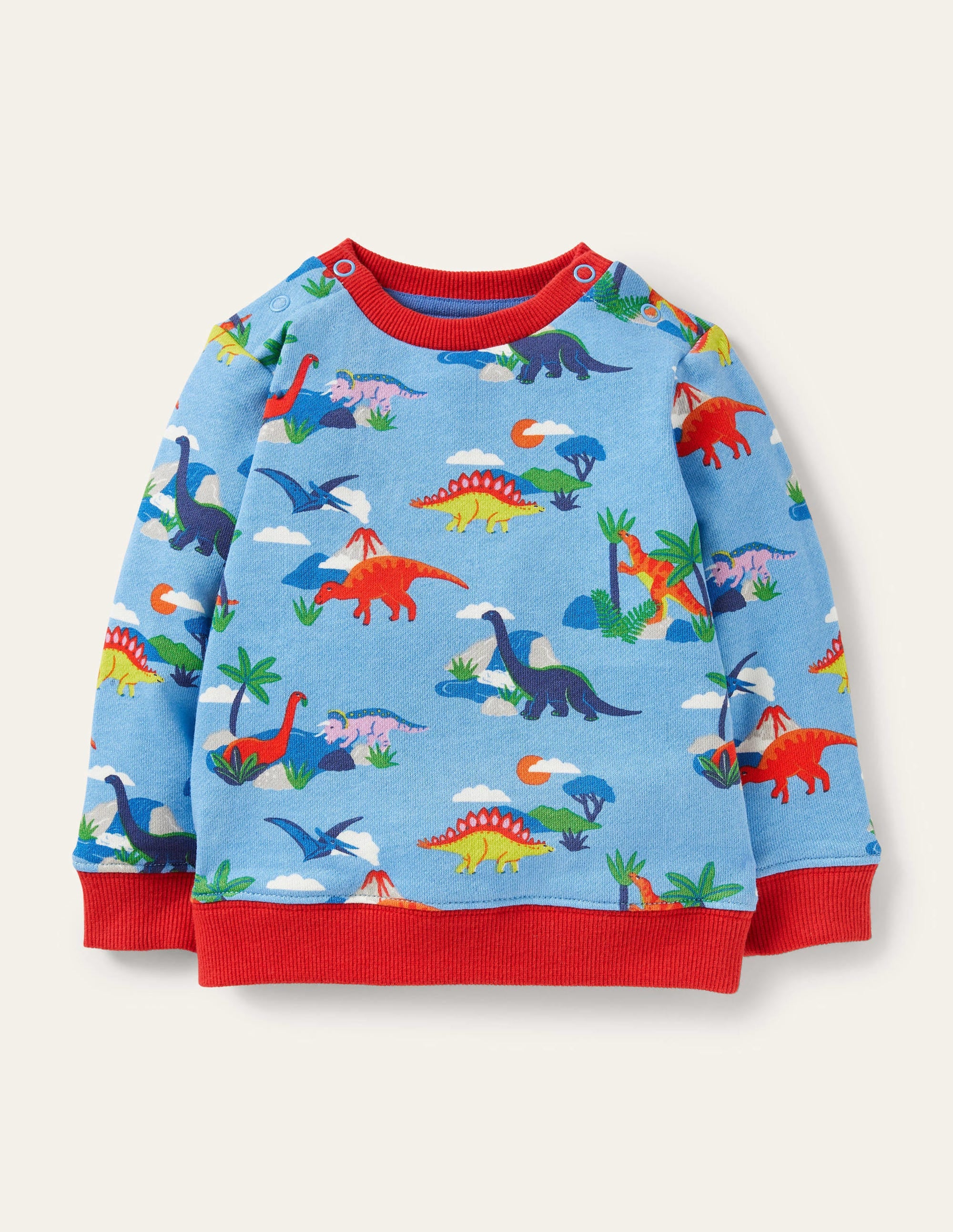 Cosy Sweatshirt-Surfboard Blue Dino Scene