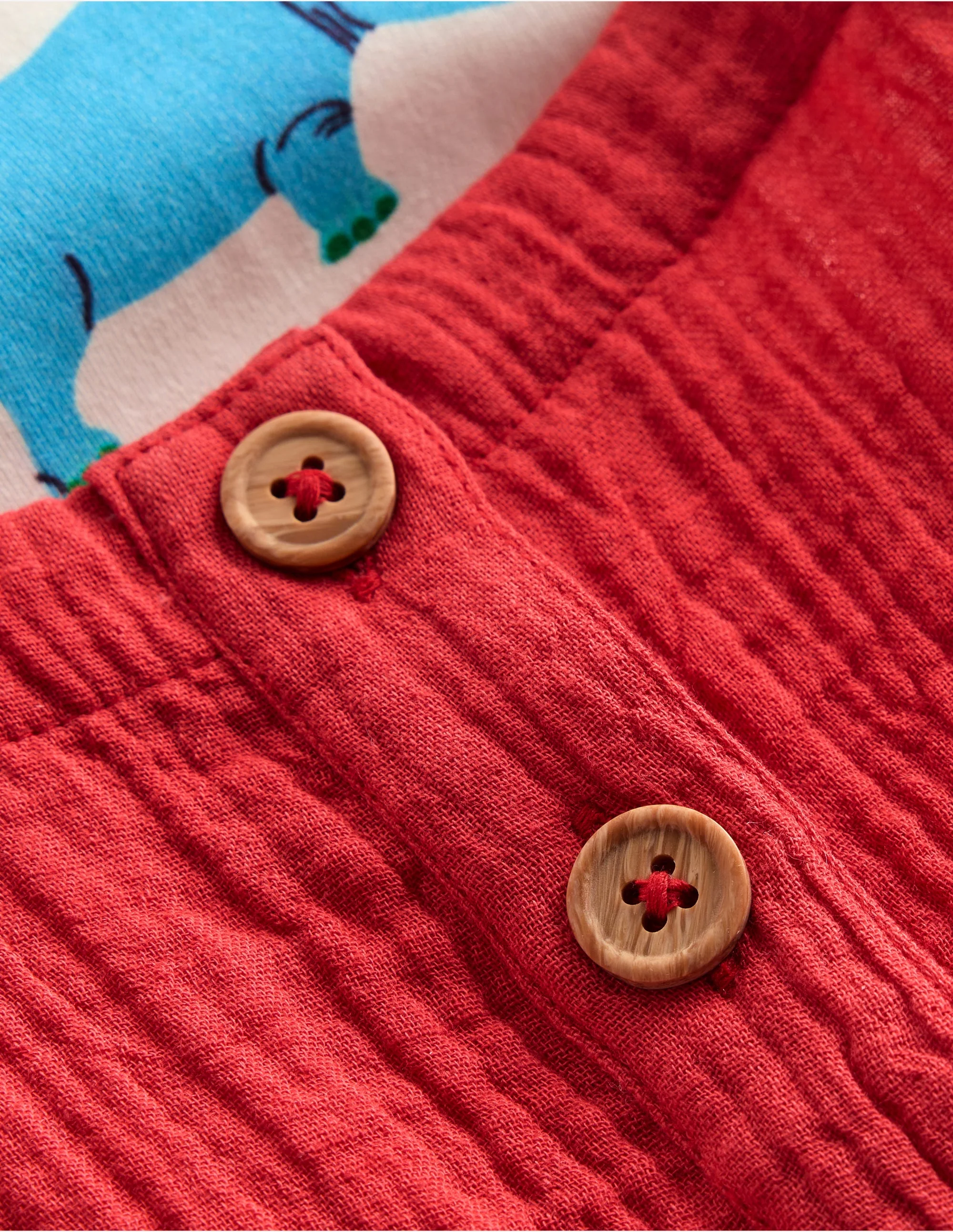 Double Cloth Overalls Set-Poppy Red Jungle - Image 3