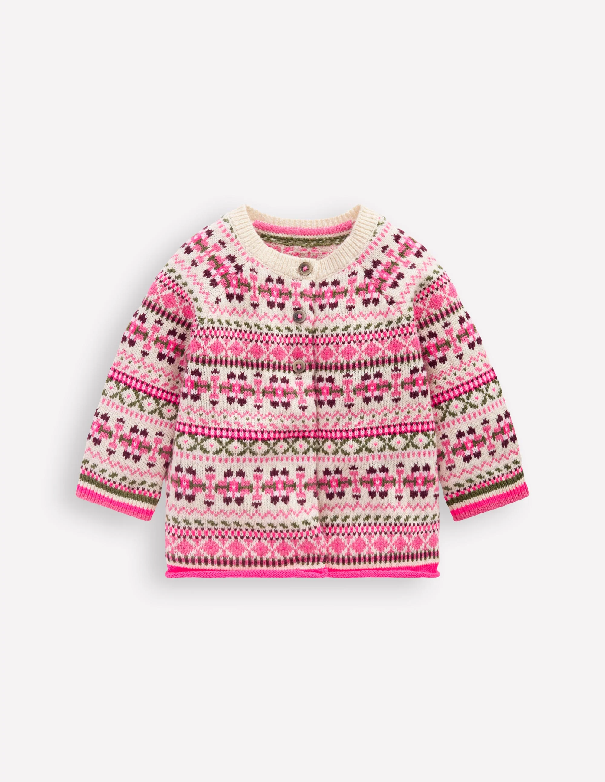 Edie Fair Isle Cardigan-Oatmeal Heritage Fair Isle