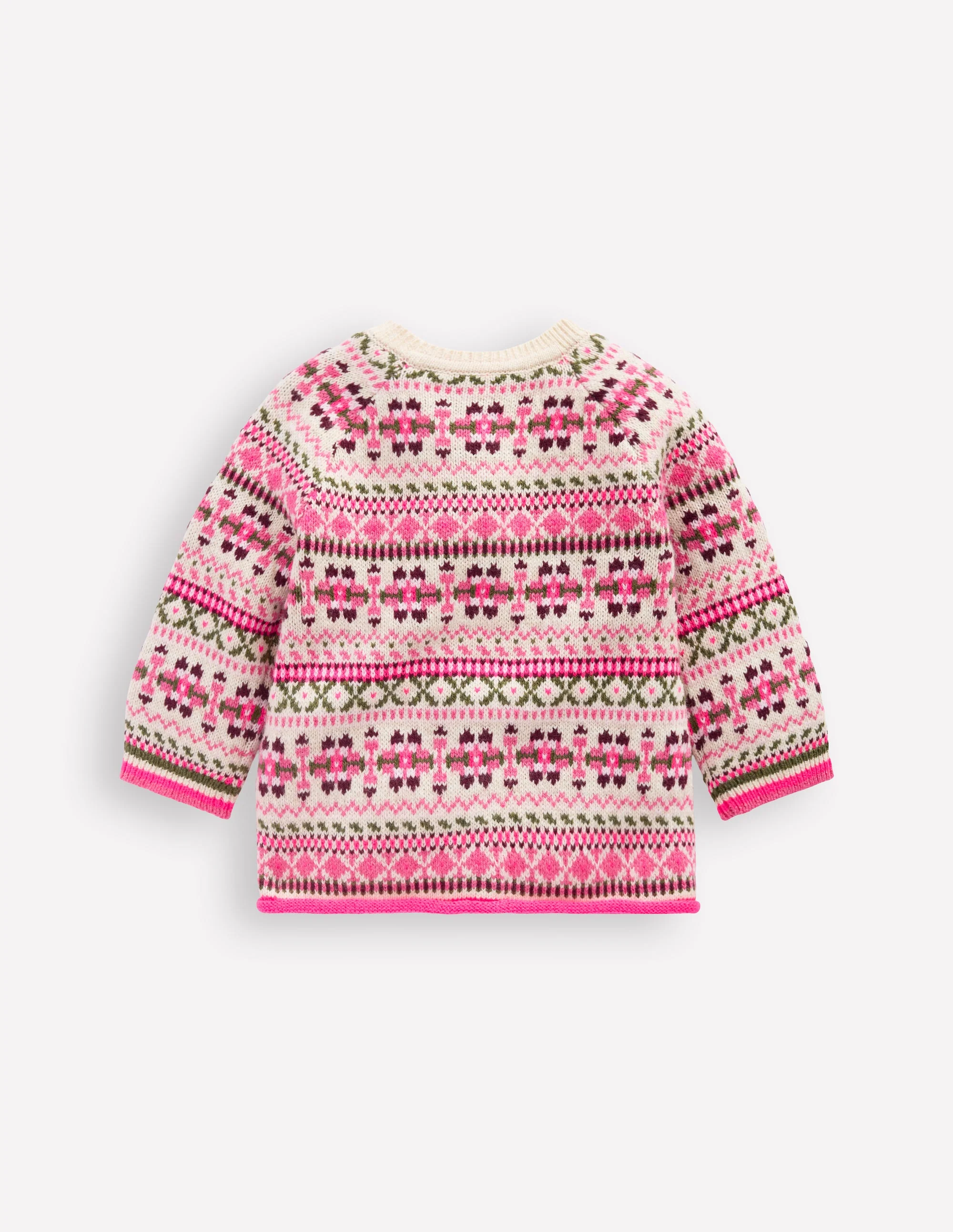 Edie Fair Isle Cardigan-Oatmeal Heritage Fair Isle - Image 2