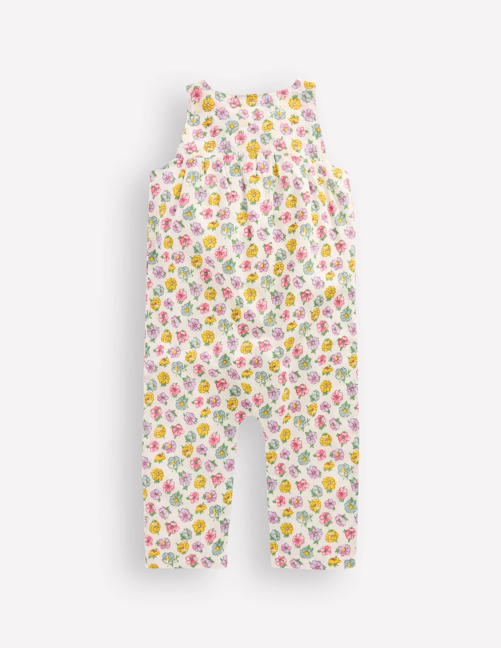 Embroidered Woven Romper-Ivory Rose Floral - Image 2