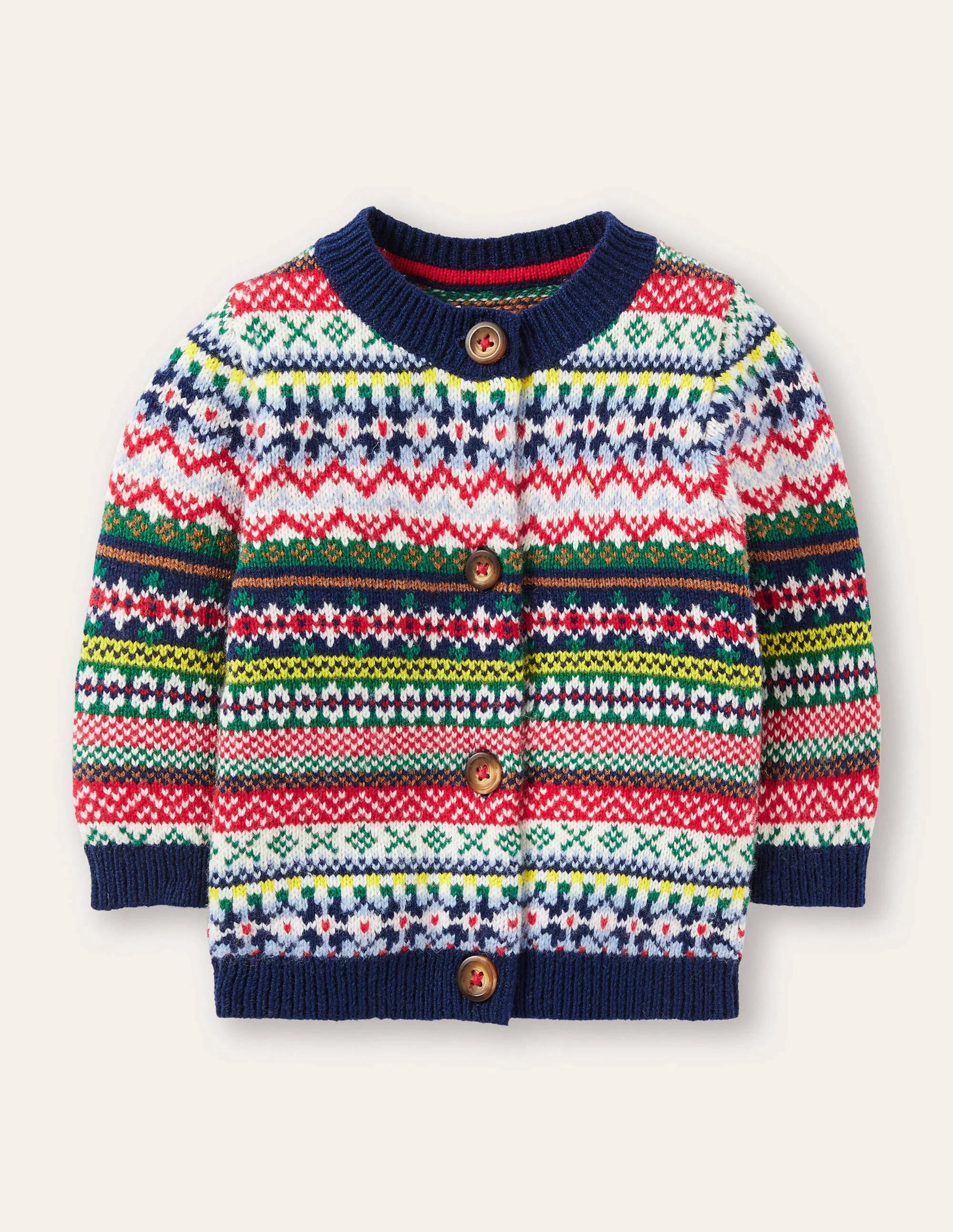 Fair Isle Cardigan-College Navy