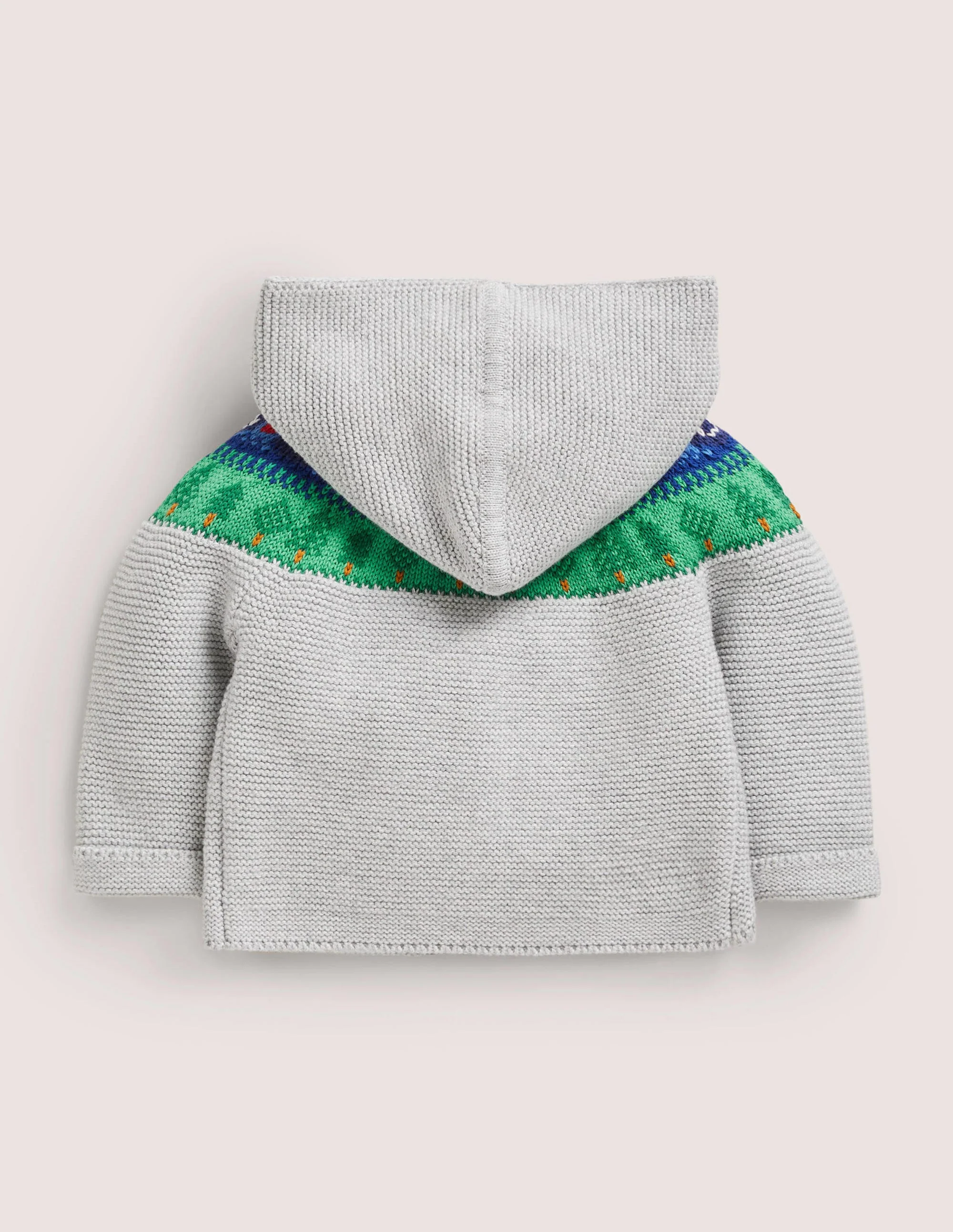 Fair Isle Knitted Jacket-Grey Marl Tractors - Image 2