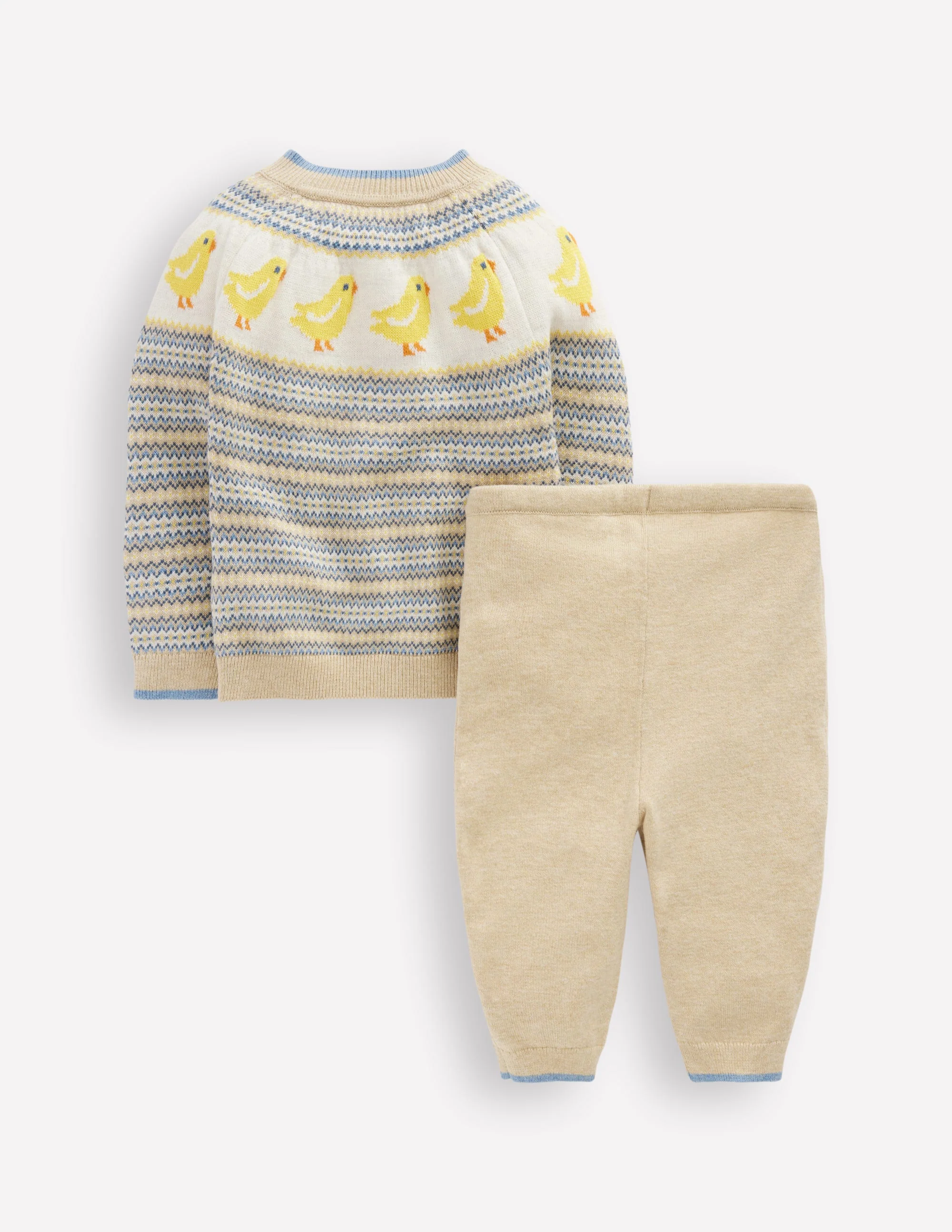 Fair Isle Knitted Play Set-Oatmeal Marl Chicks - Image 2