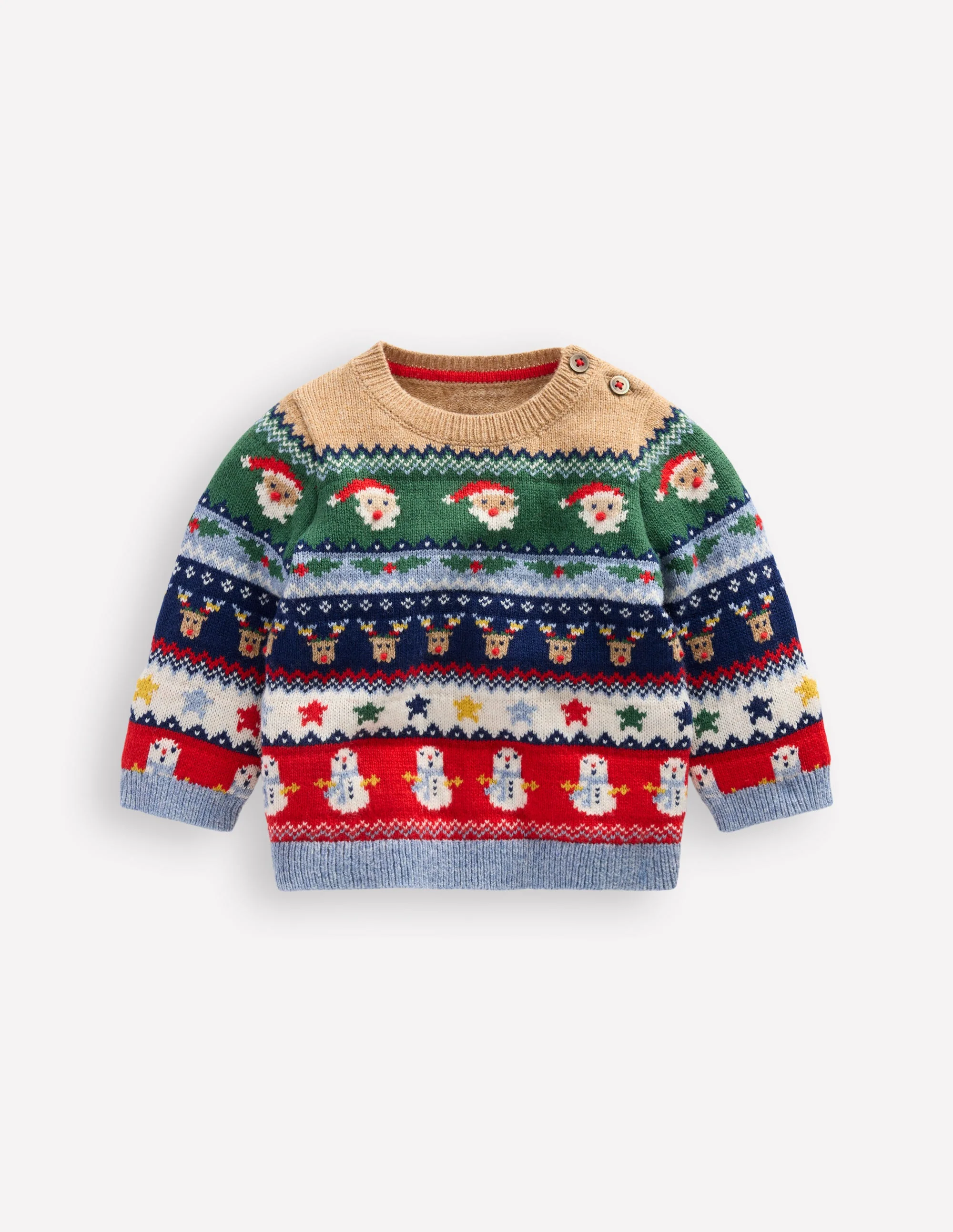 Fair isle Sweater-Multi Festive Fair Isle
