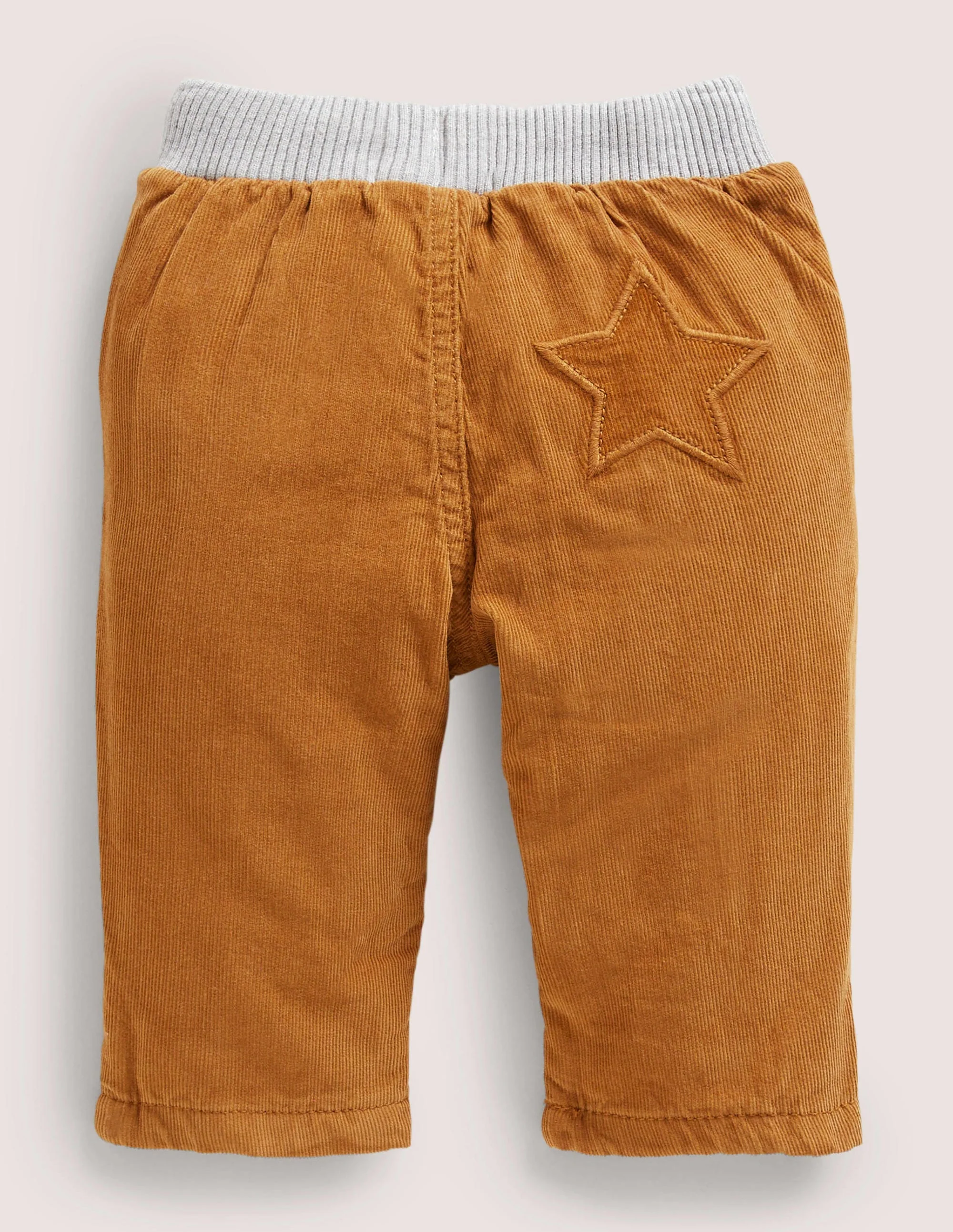 Jersey-lined Cord Pants-Butterscotch Brown - Image 2