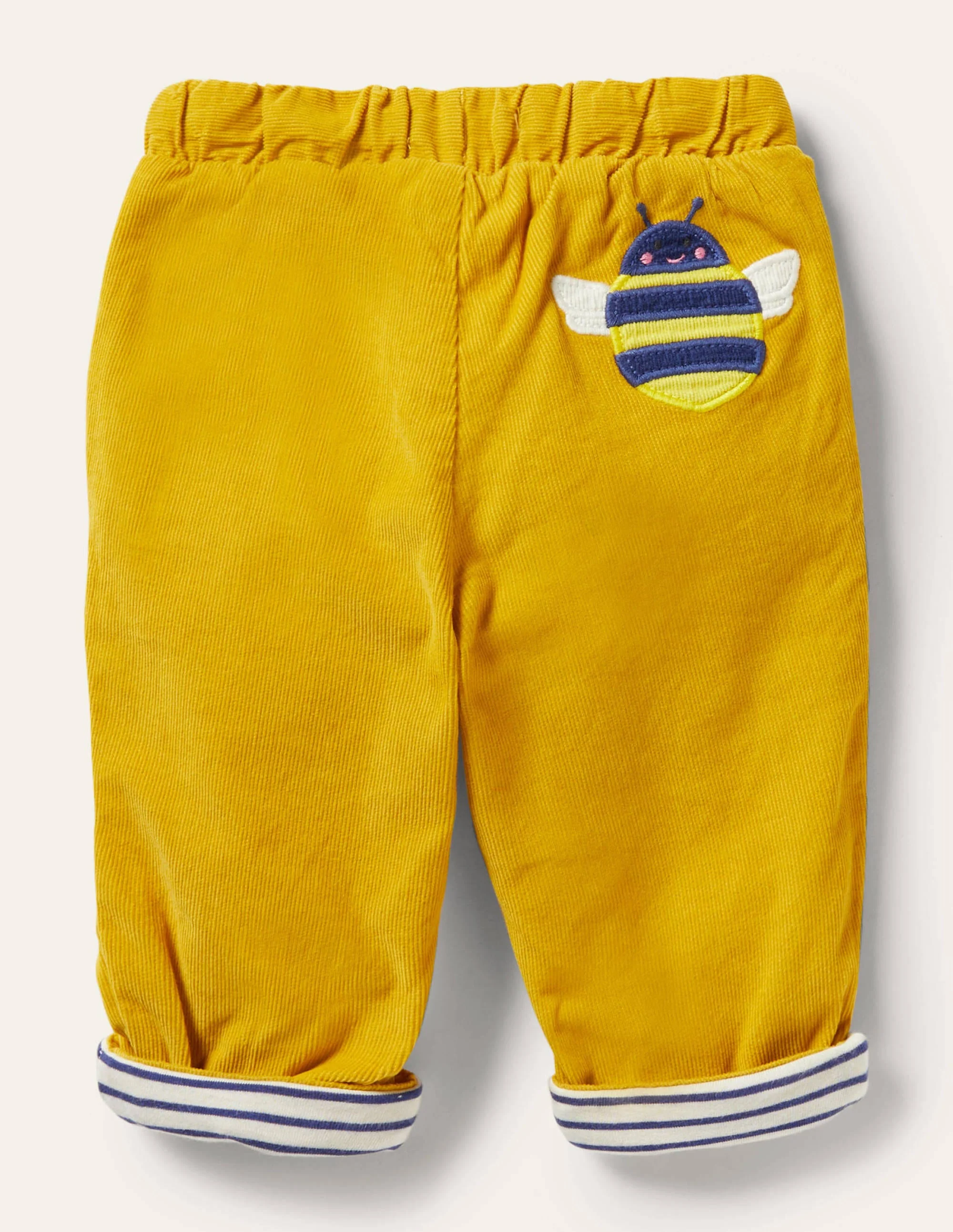 Jersey-lined Cord Pants-Honeycomb Yellow - Image 2