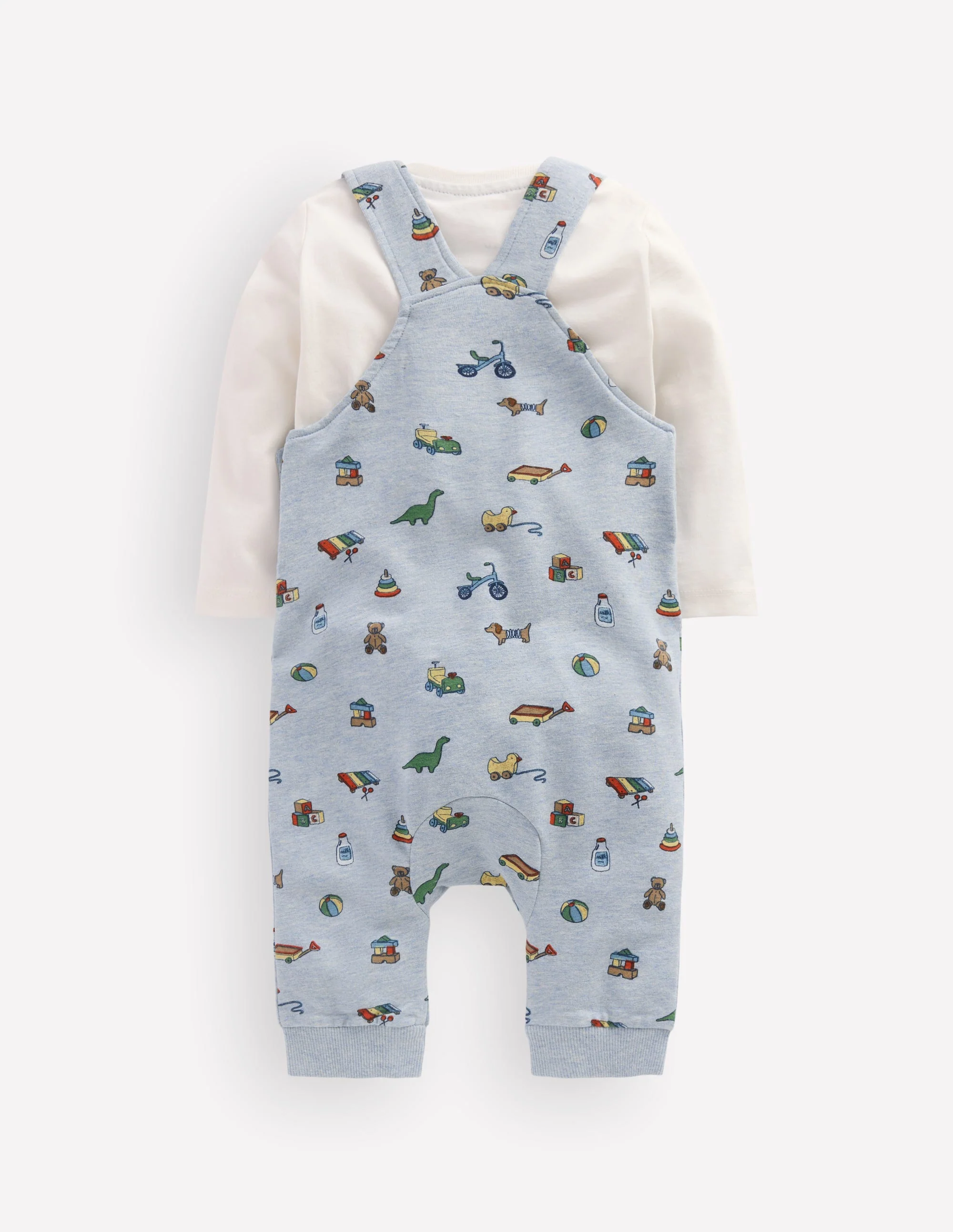 Jersey Overalls Set-Blue Marl Playroom Print - Image 2