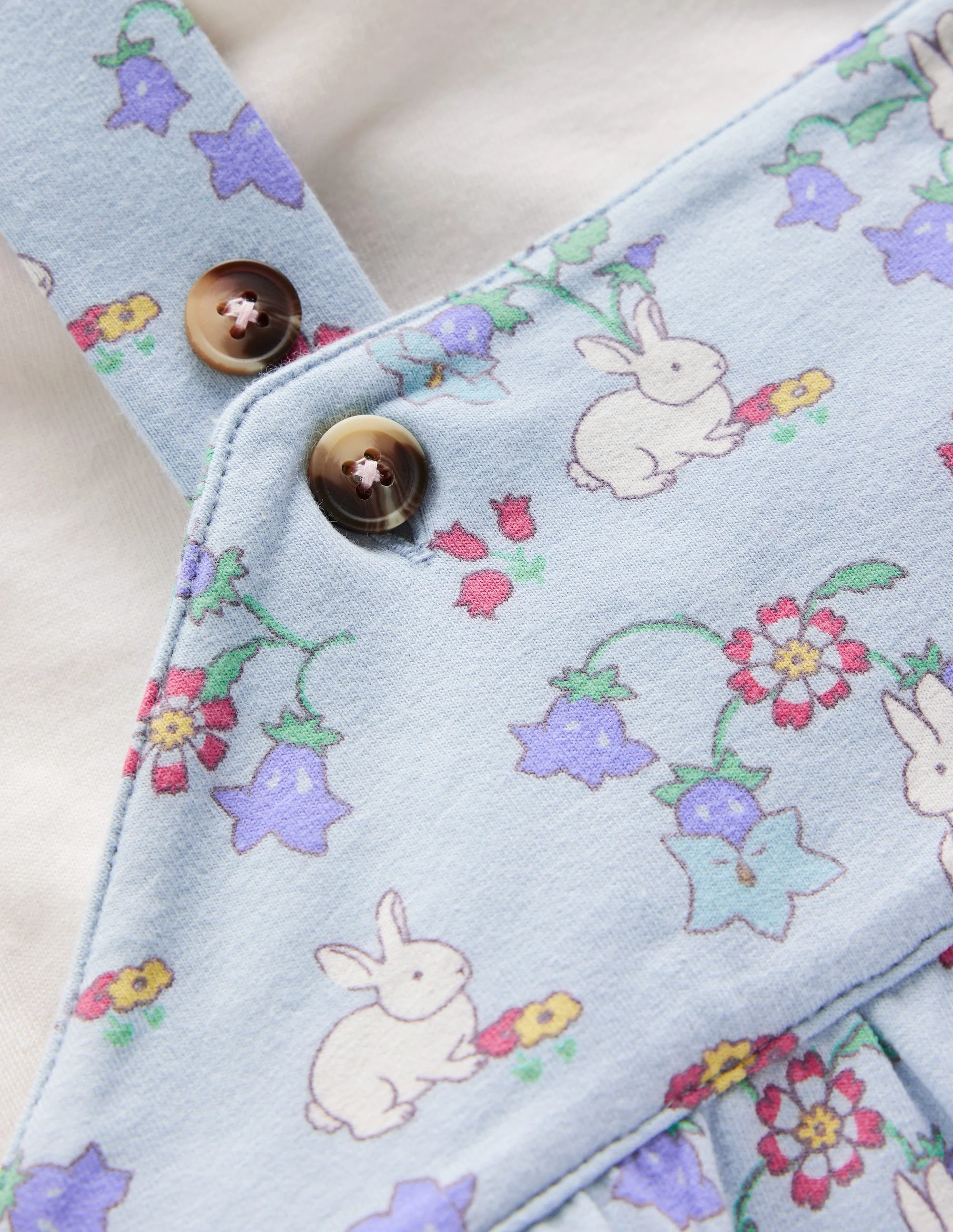 Jersey Overalls Set-Misty Blue Bunny Floral - Image 3