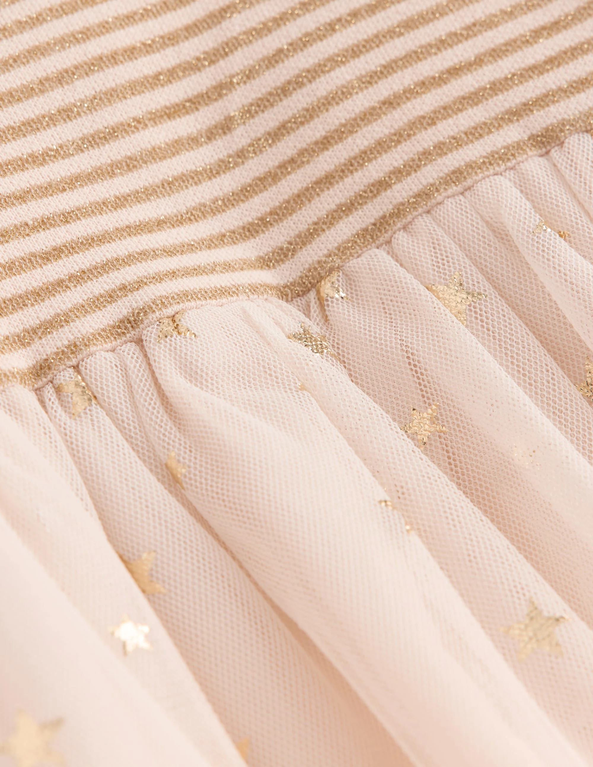 Jersey Tulle Dress-Soft Ivory/Gold Confetti - Image 3