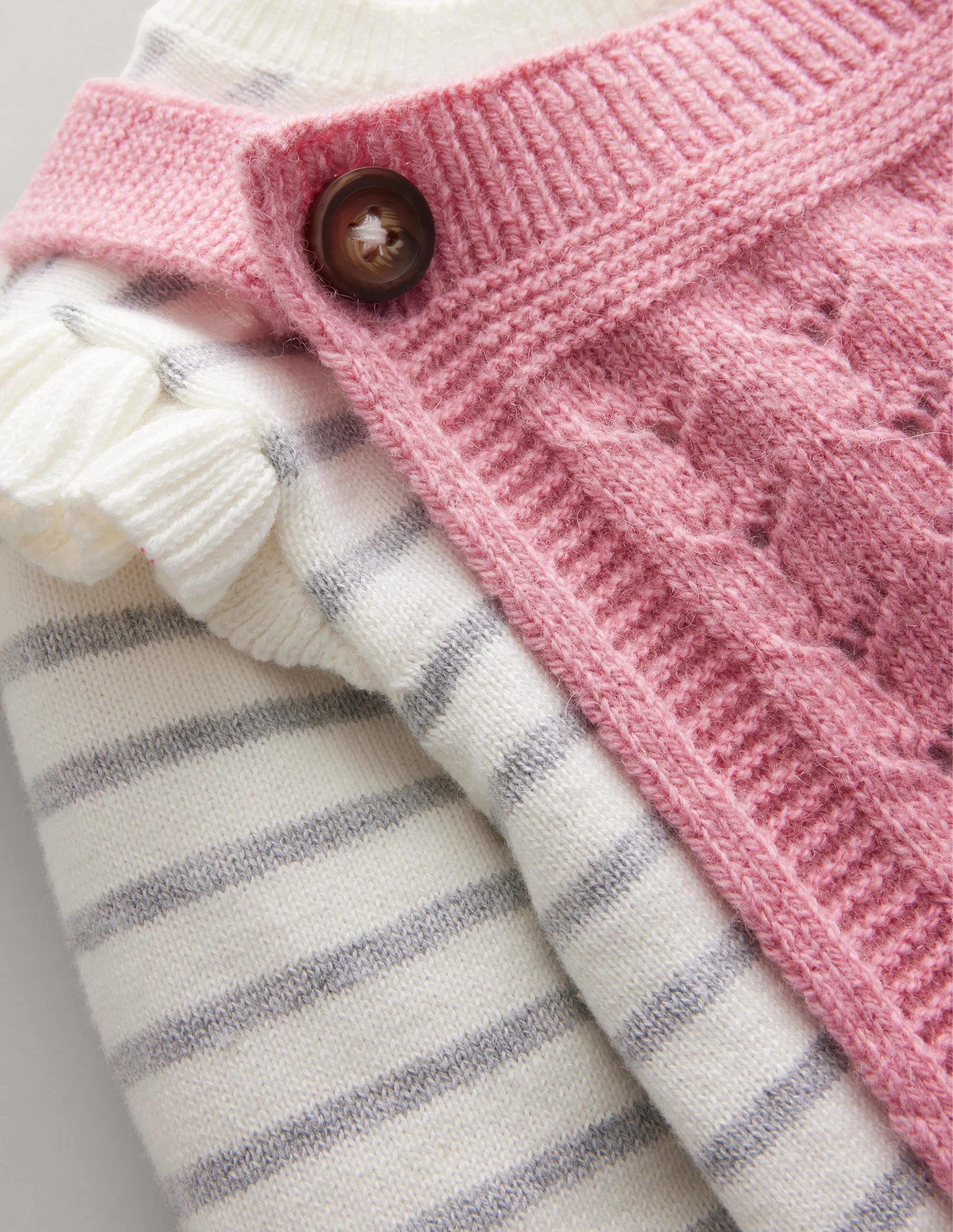 Knitted Dungaree Set-Almond Pink - Image 3