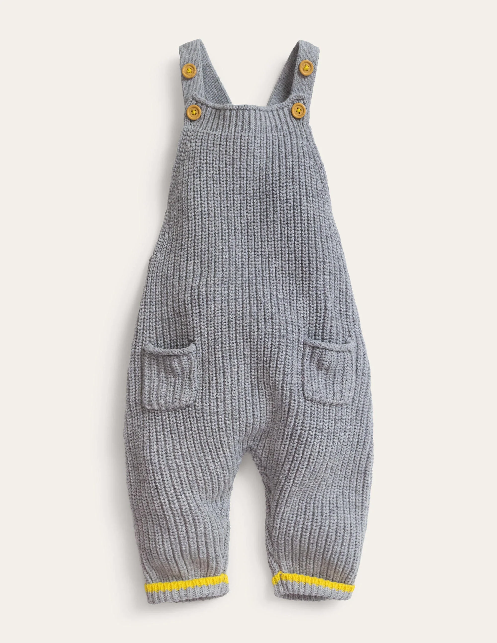 Knitted Dungarees-Grey Marl