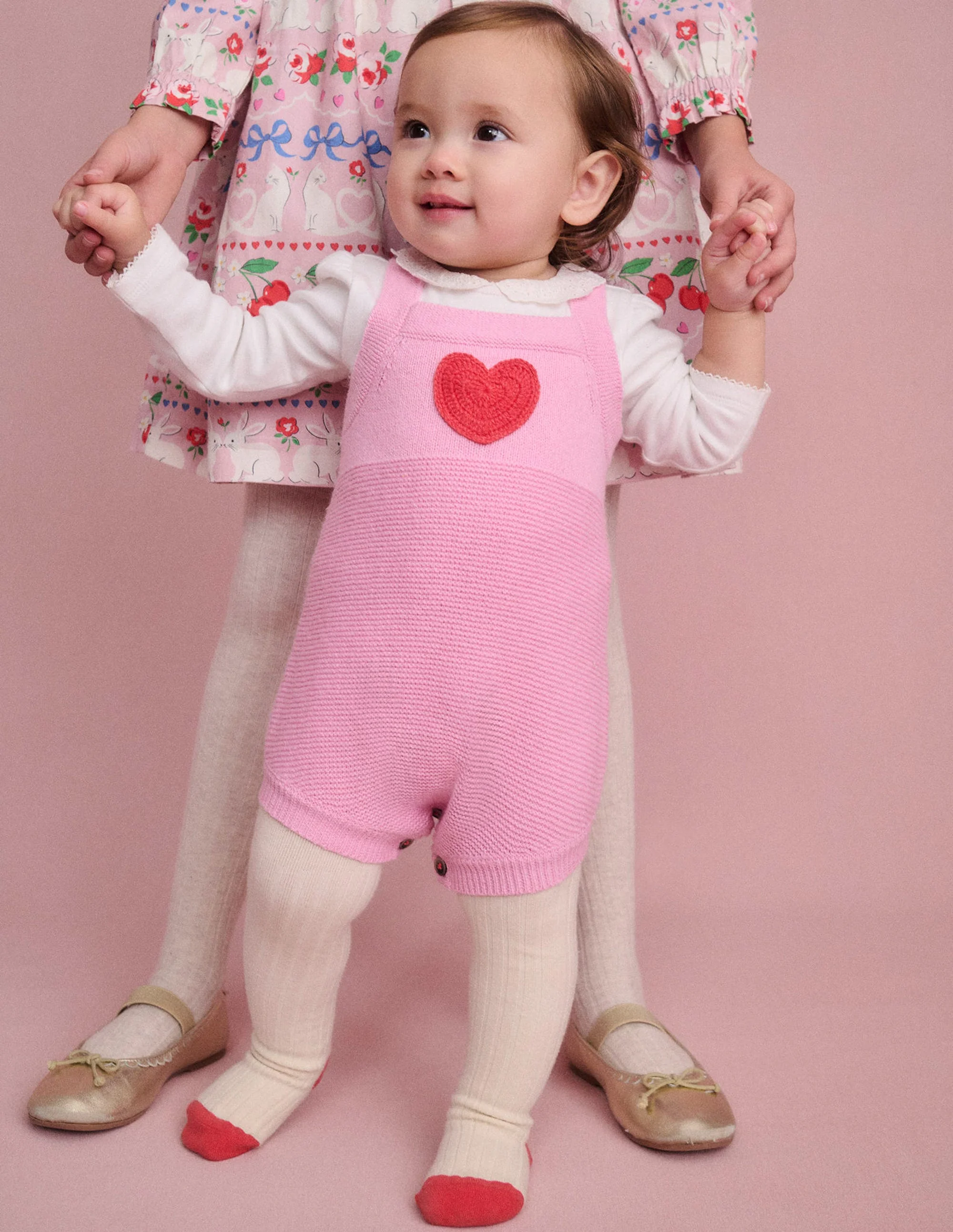 Knitted Romper-Vintage Pink Heart - Image 6