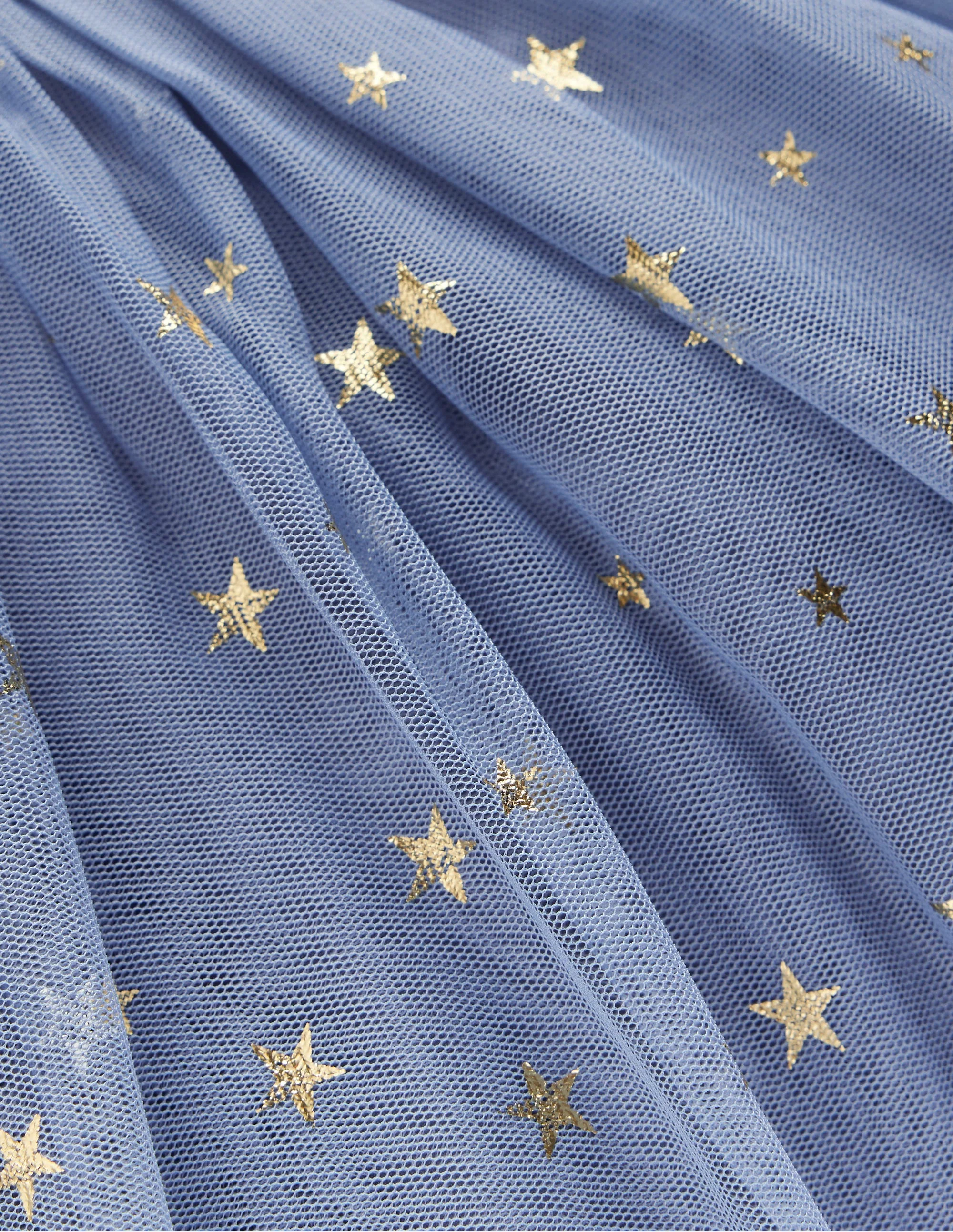 Layered Tulle Dress-Blue Gold Foil Star - Image 3