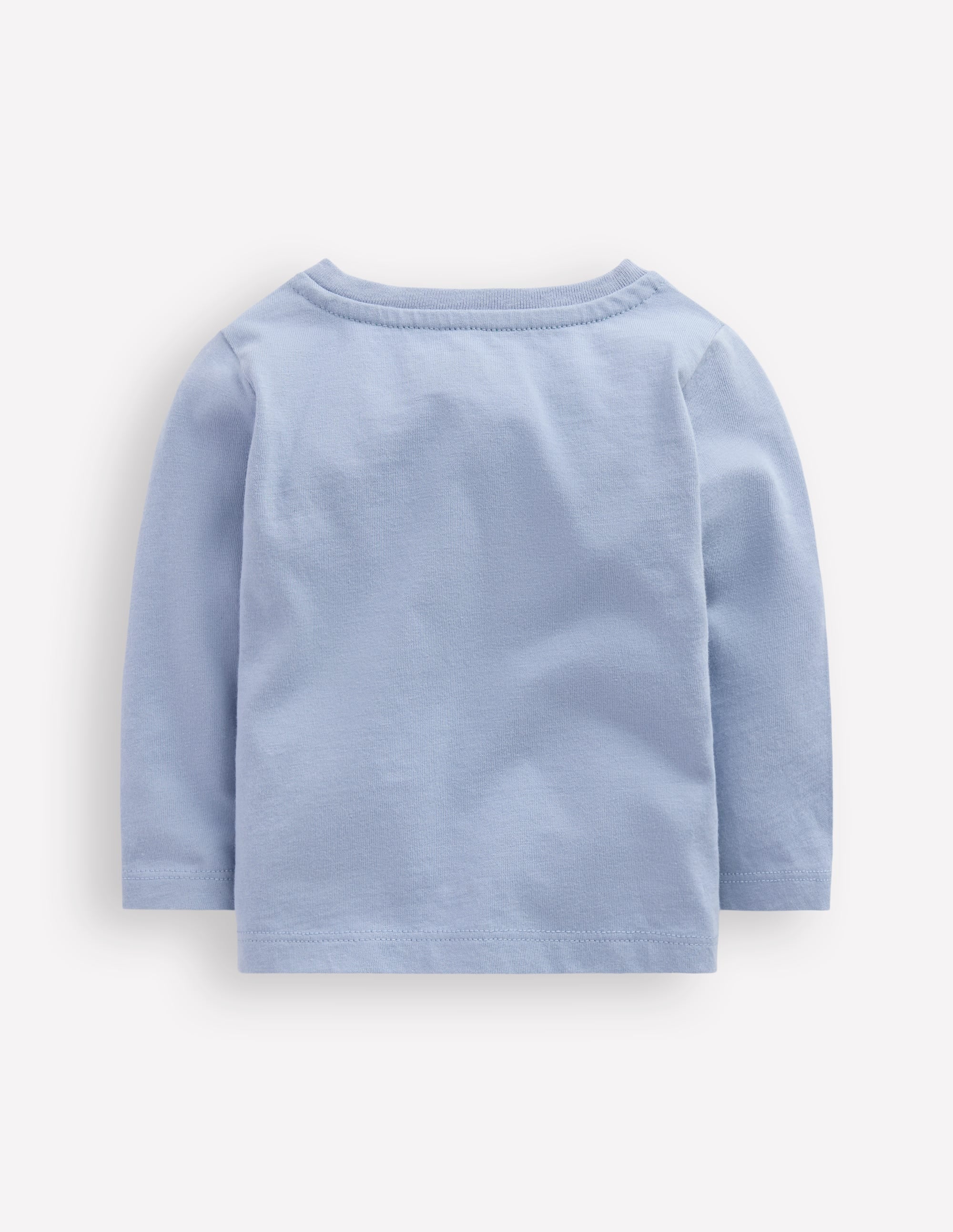 Long Sleeve Appliqué T-shirt-Light Blue Penguin - Image 2