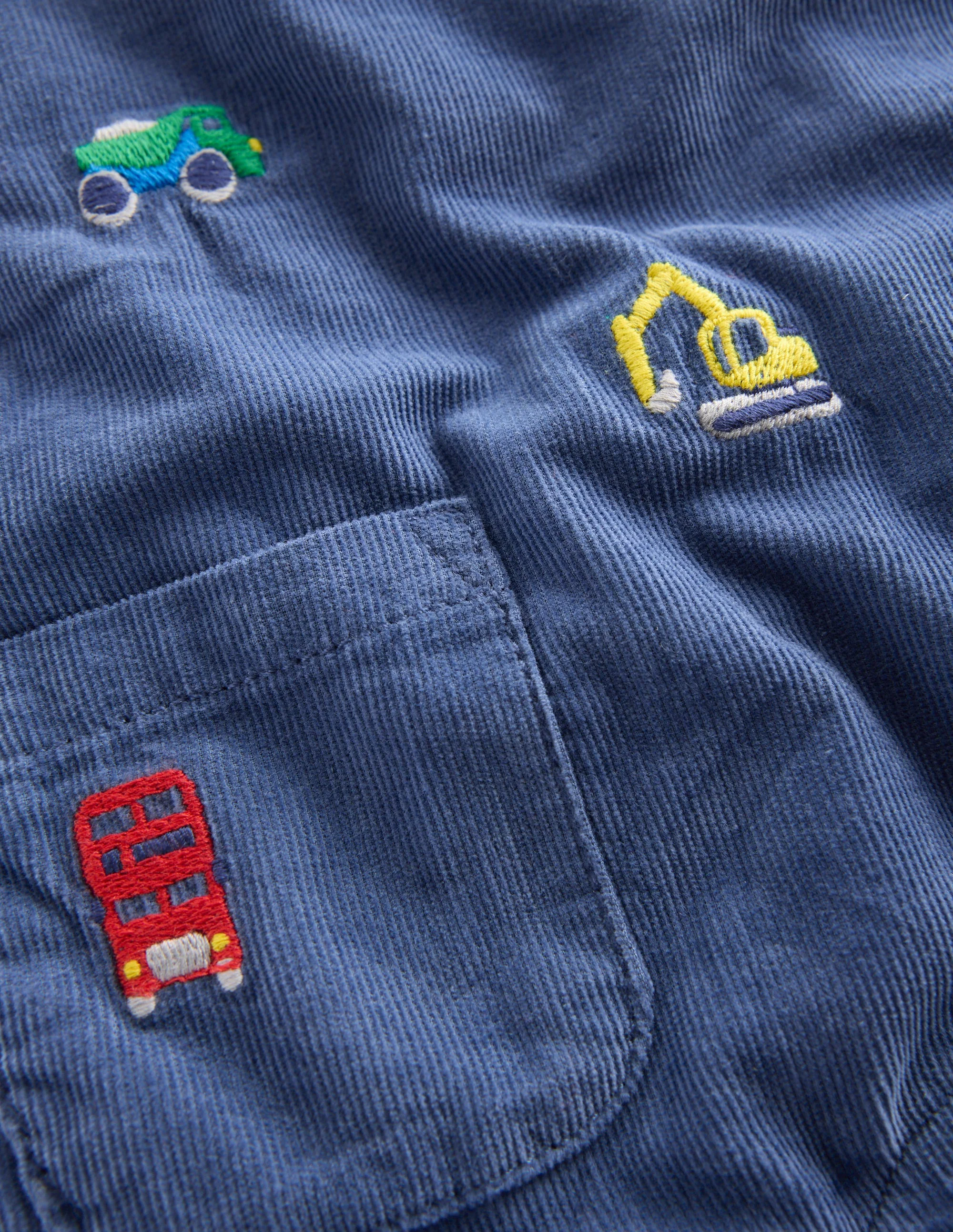 Novelty Cord Overalls Set-Blue Transport - Image 3