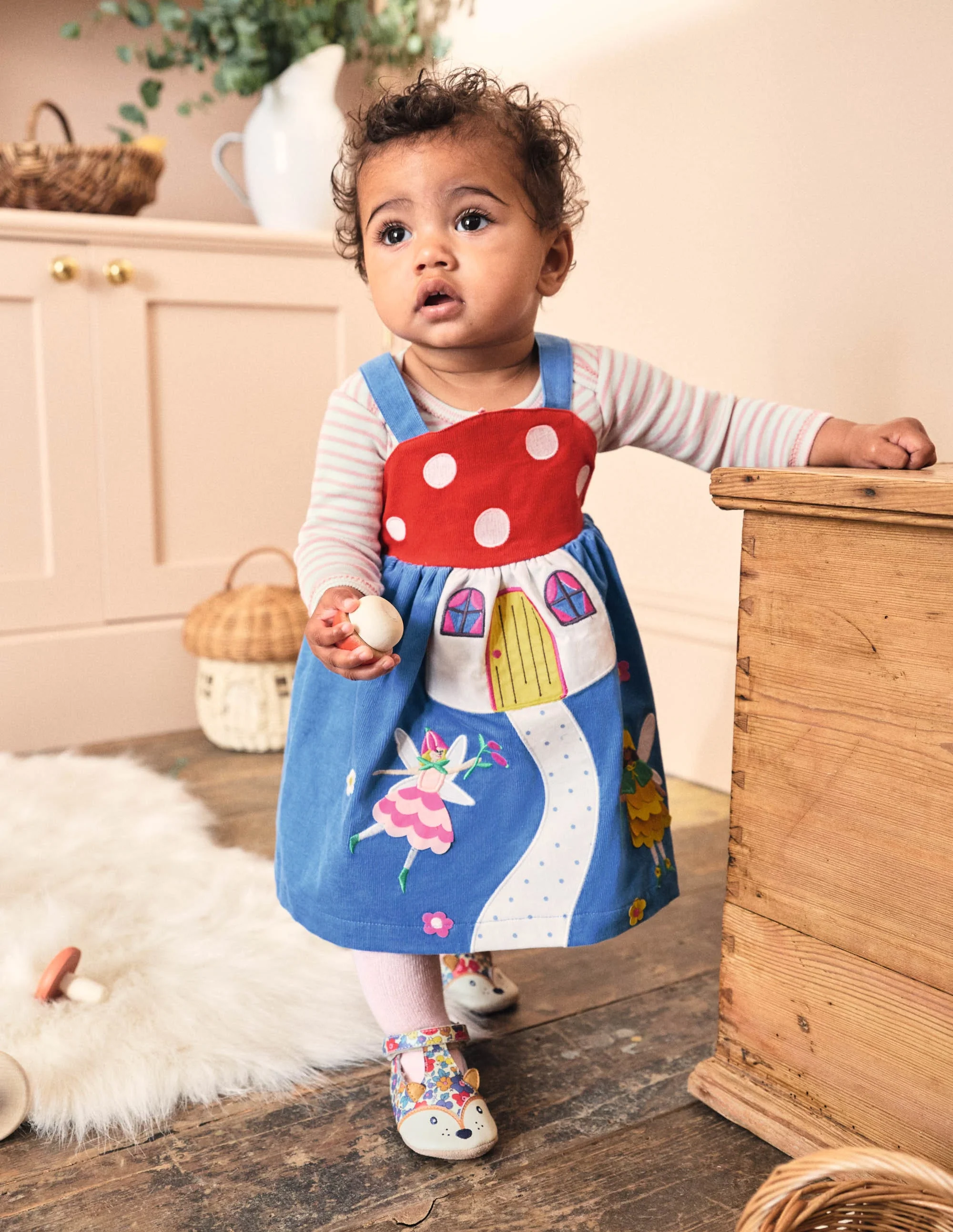 Novelty Cord Pinnie-Bright Bluebell Toadstool - Image 4