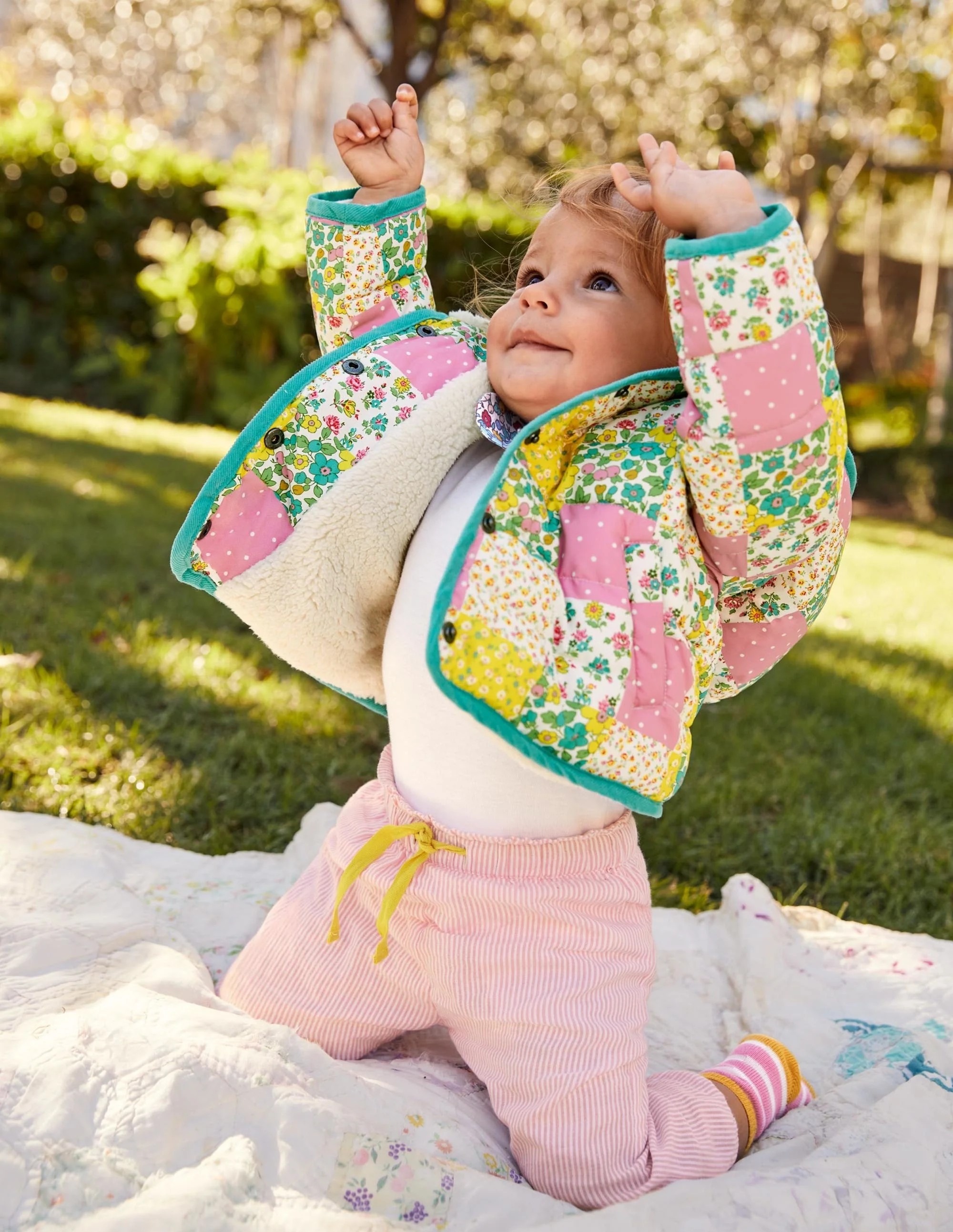 Padded Jacket-Multi Floral Patchwork - Image 5