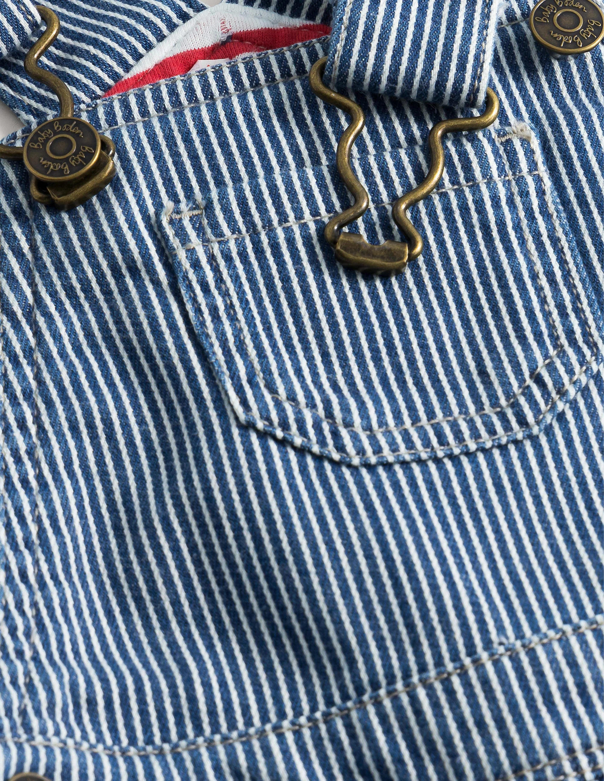 Patch Pocket Overalls-Medium Indigo Ticking - Image 3