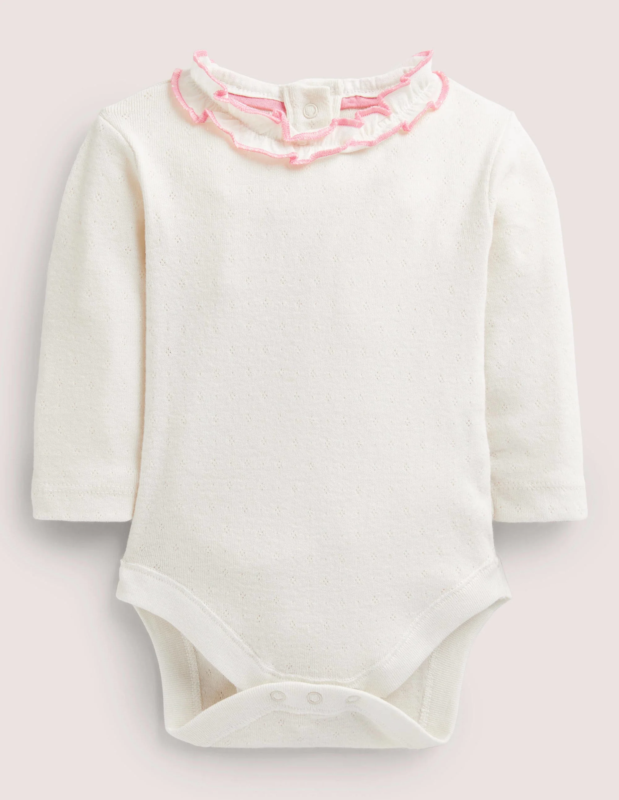 Pointelle Collared Body-Ivory