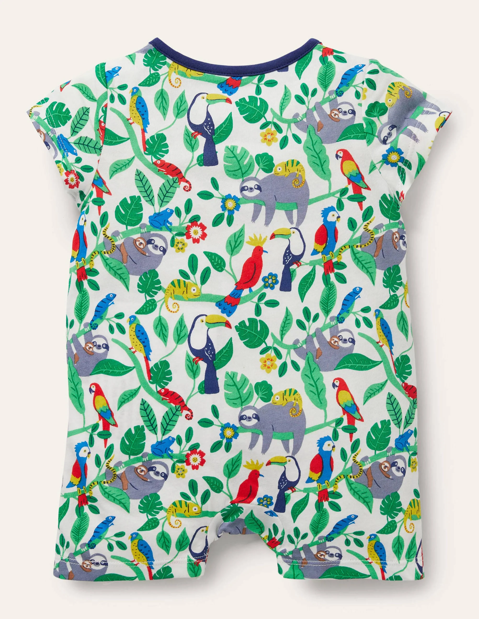Printed Romper-Ivory Sloths - Image 2
