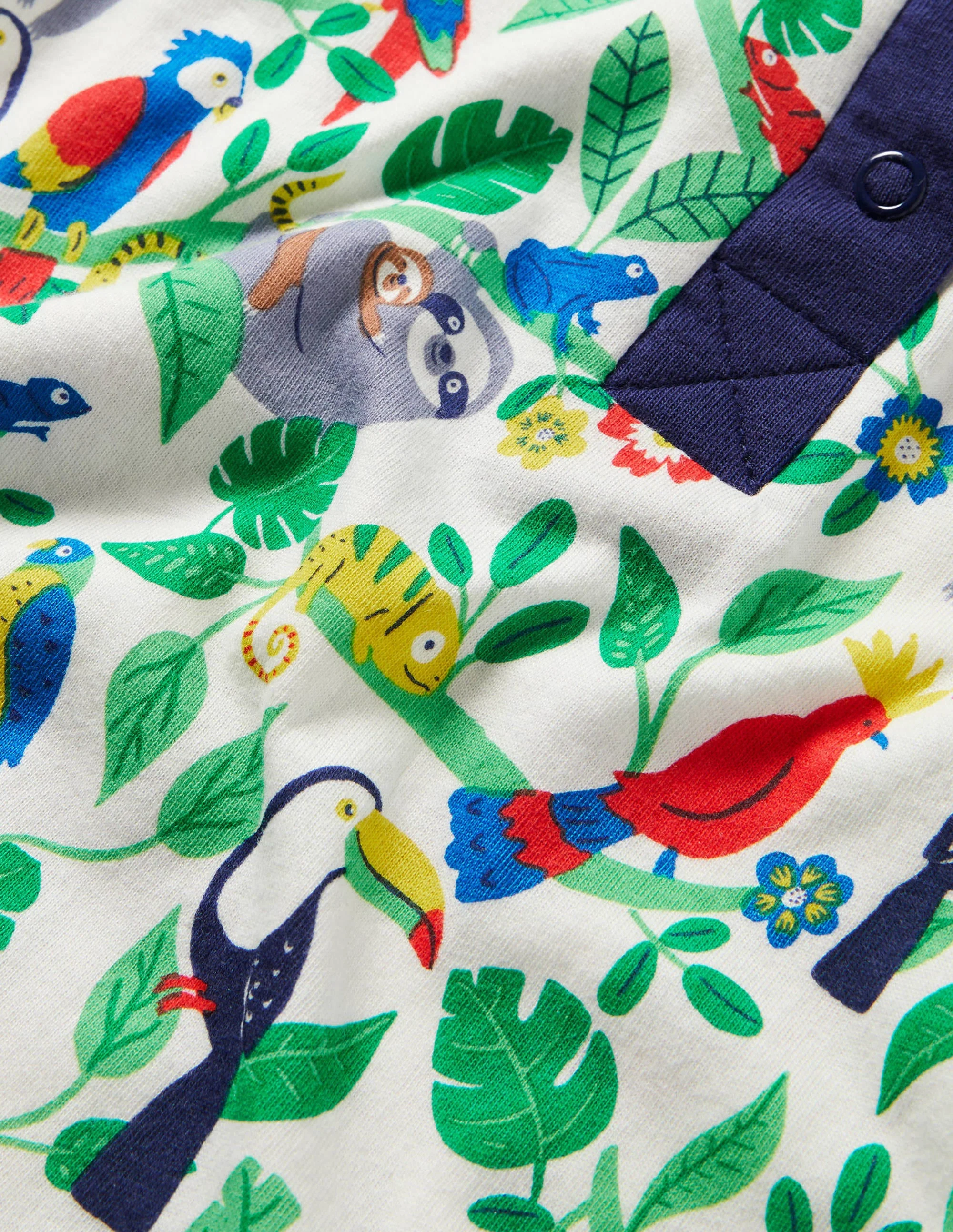Printed Romper-Ivory Sloths - Image 3