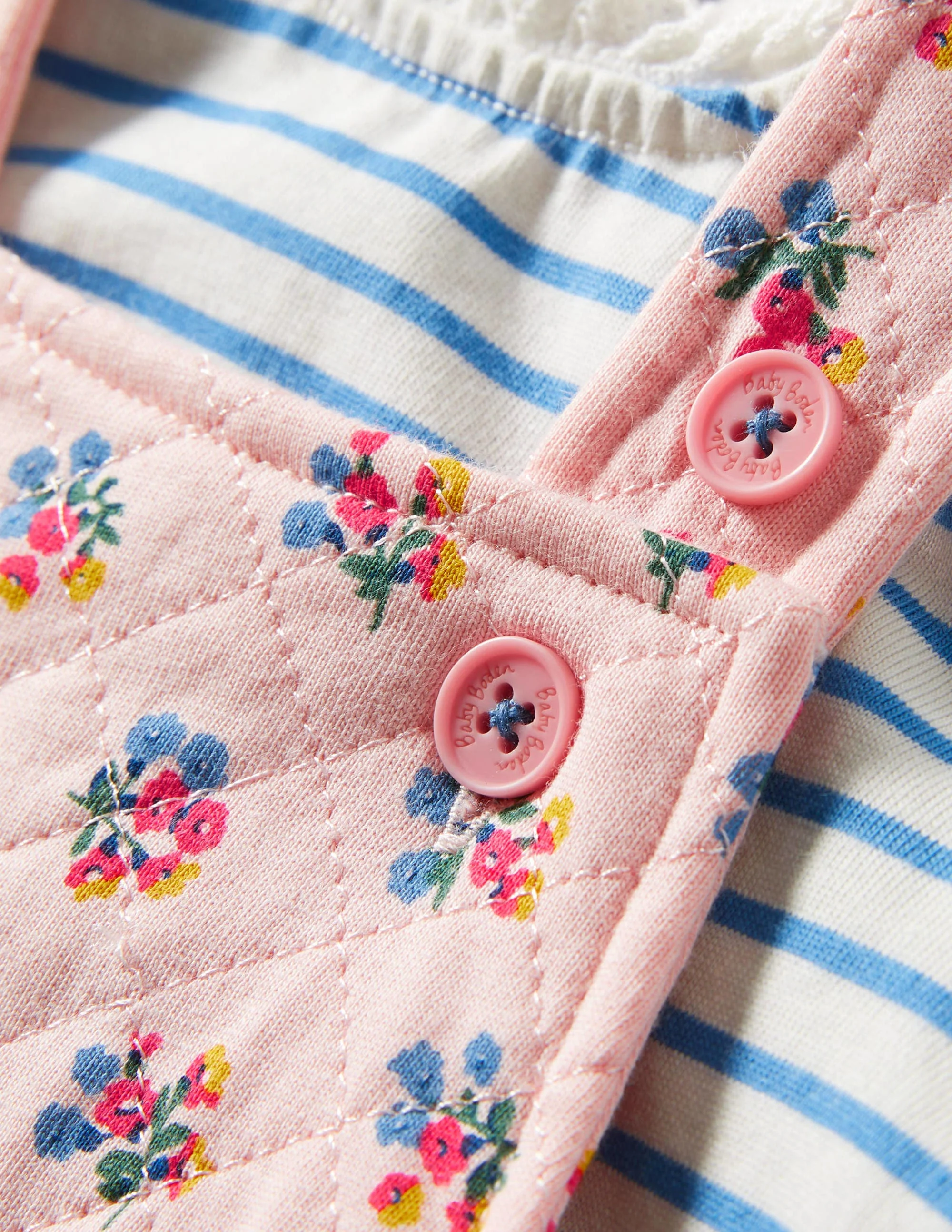 Quilted Overall Set-Provence Dusty Pink Posy - Image 3