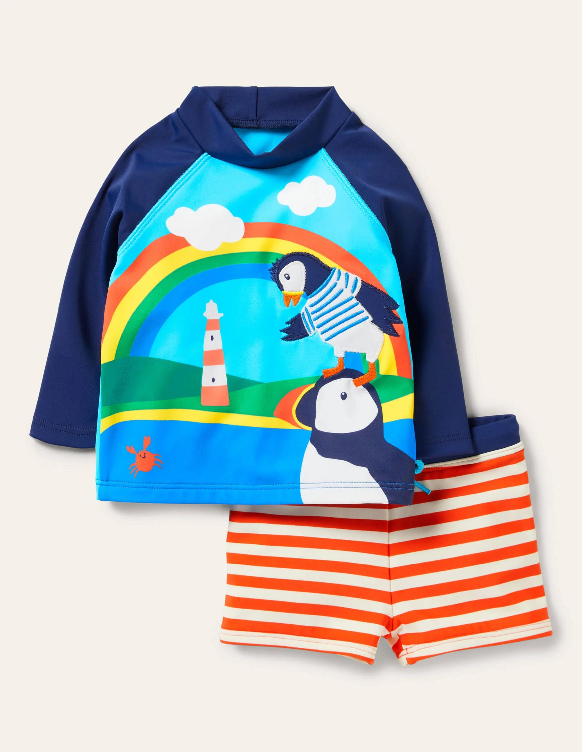 Rash Guard Set-Puffins Scene
