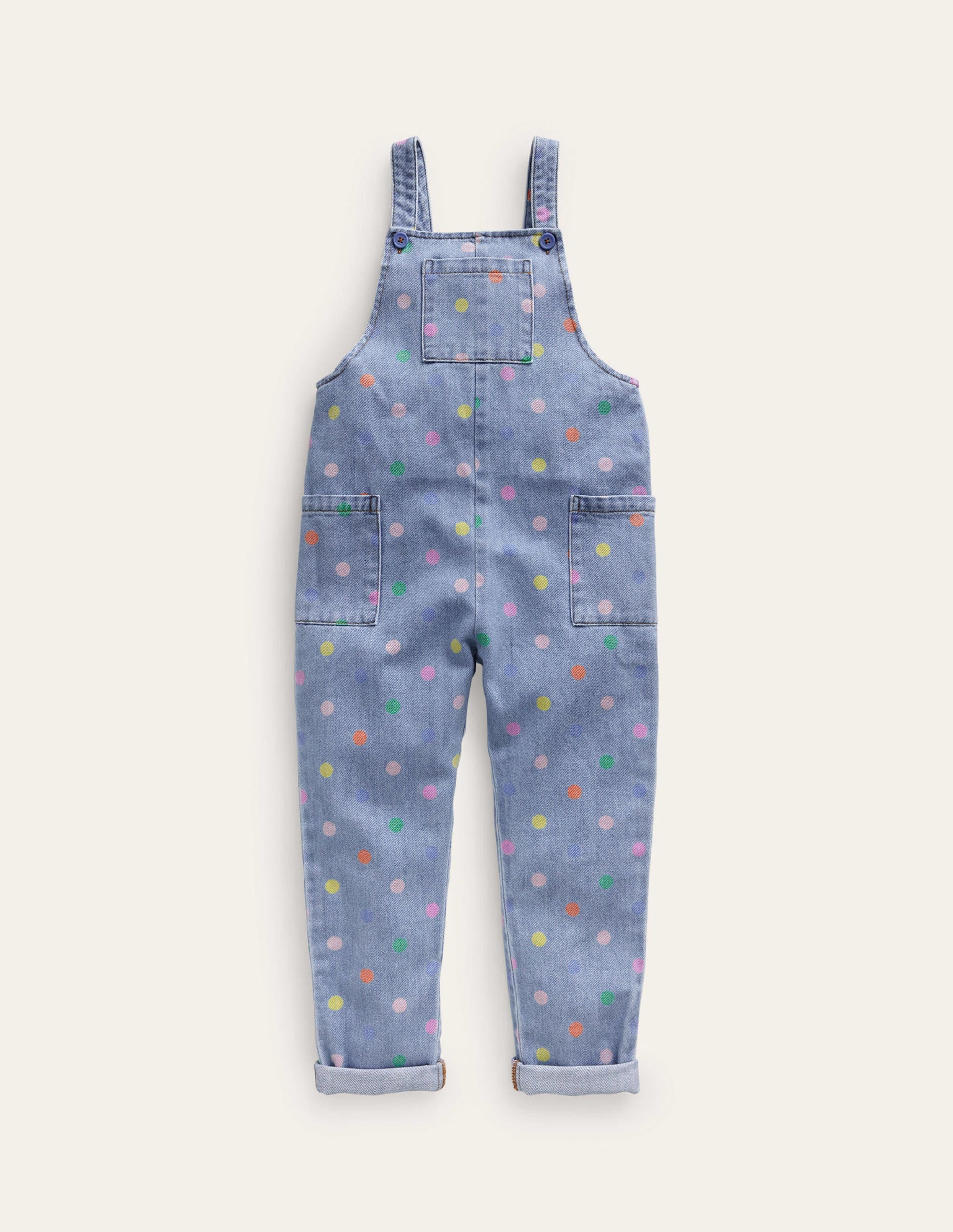 Relaxed Overalls-Denim Multi Spot
