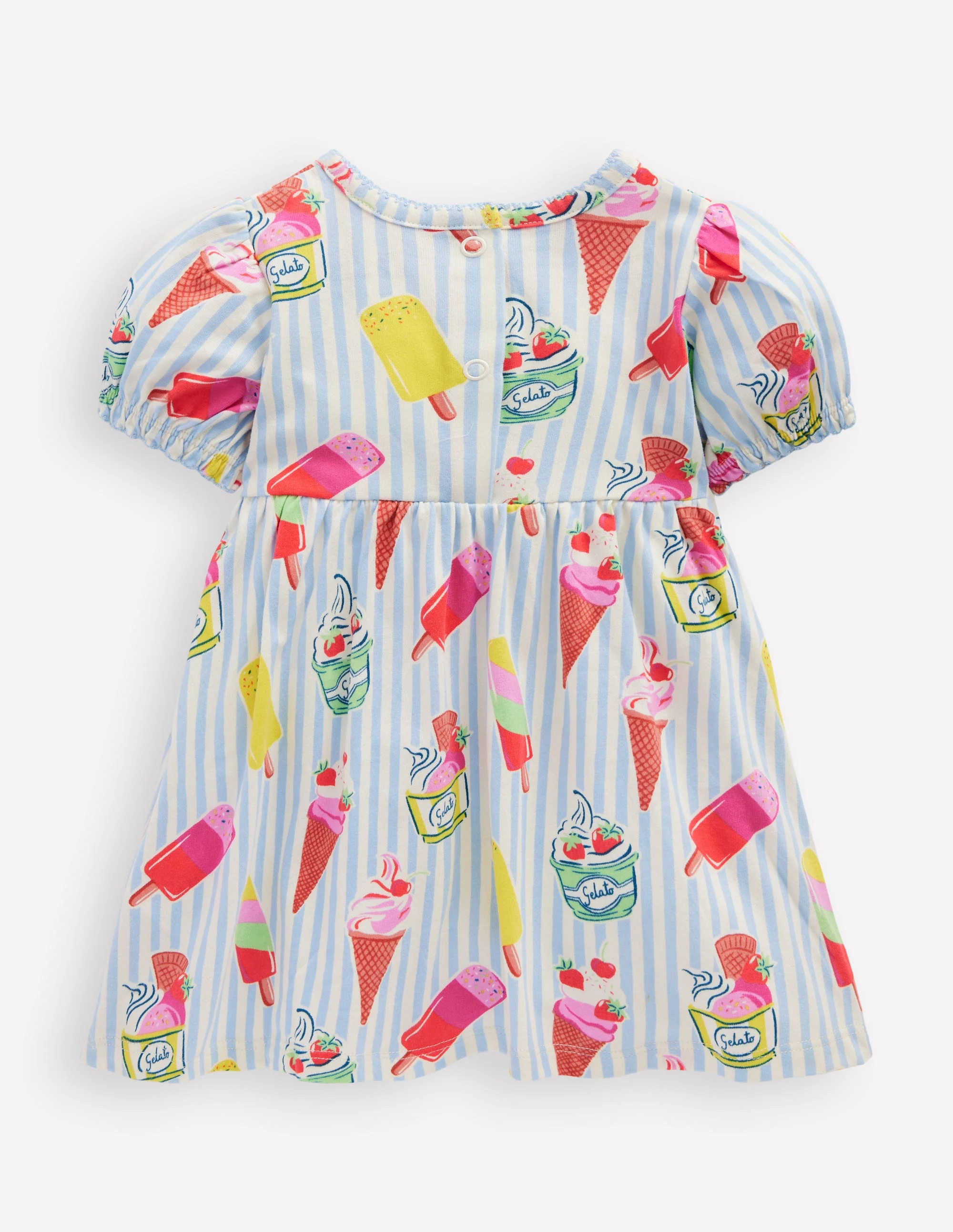 Shirred Jersey Dress-Blue Ice Creams - Image 2